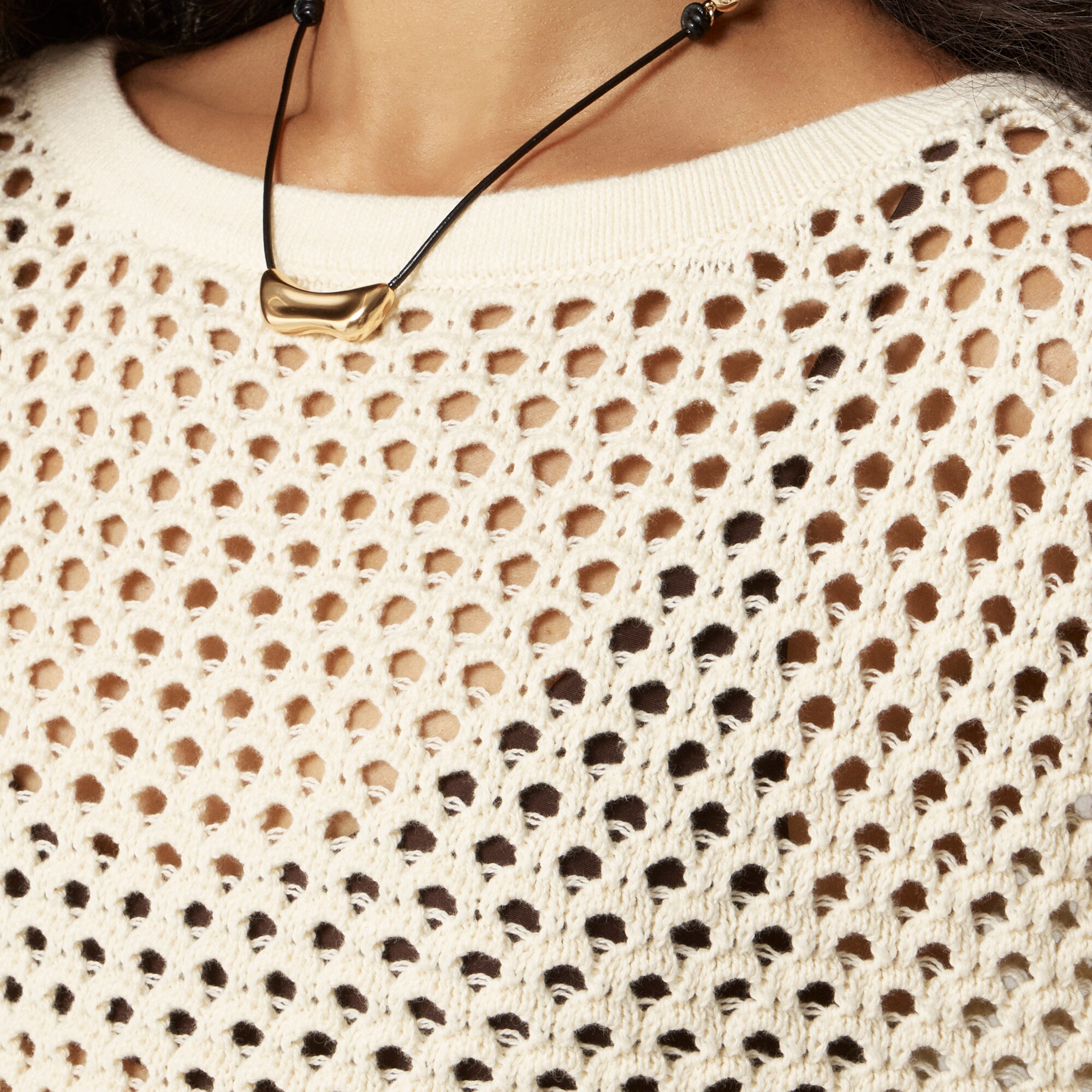 Pointelle boatneck sweater - image 5
