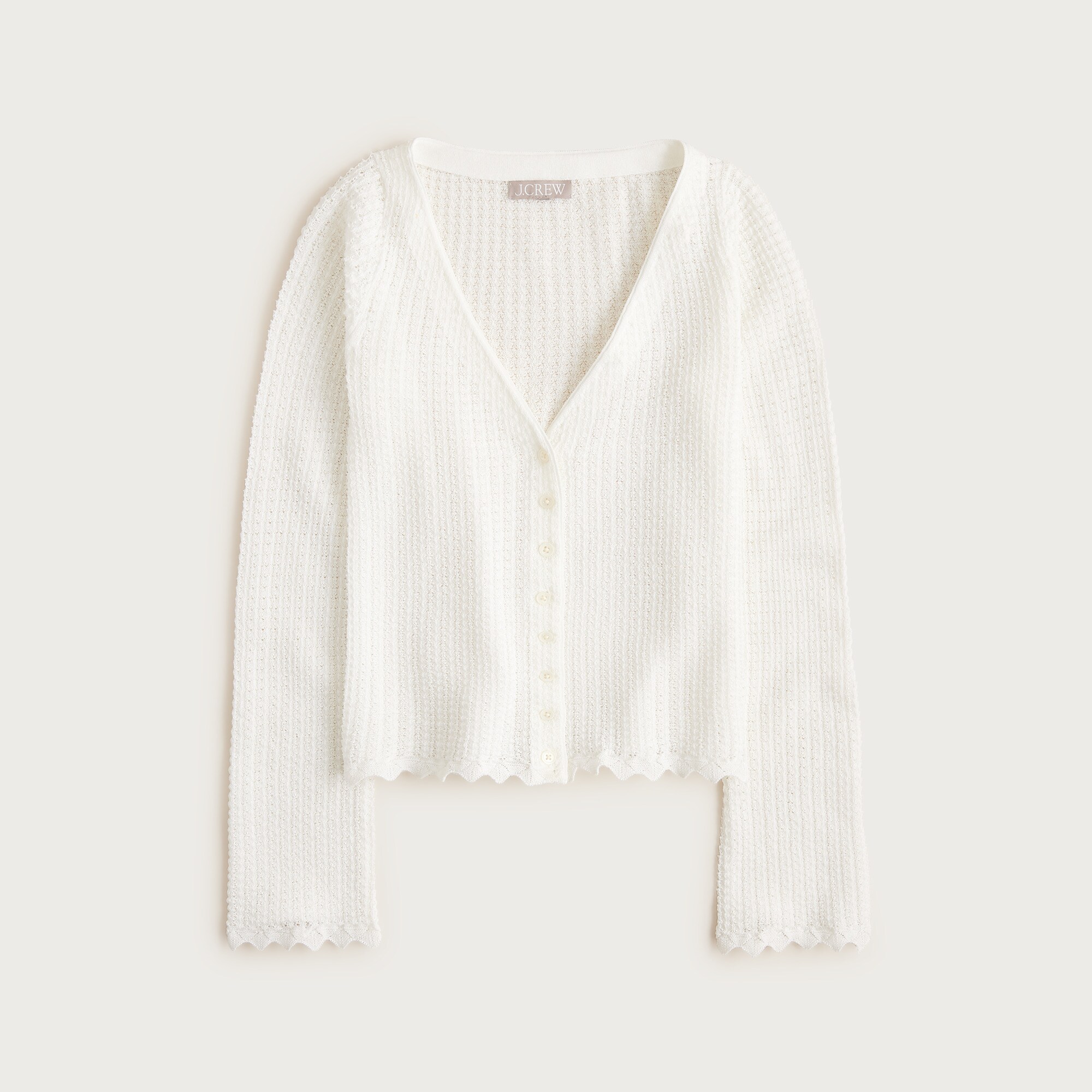 Scallop-trim cardigan top