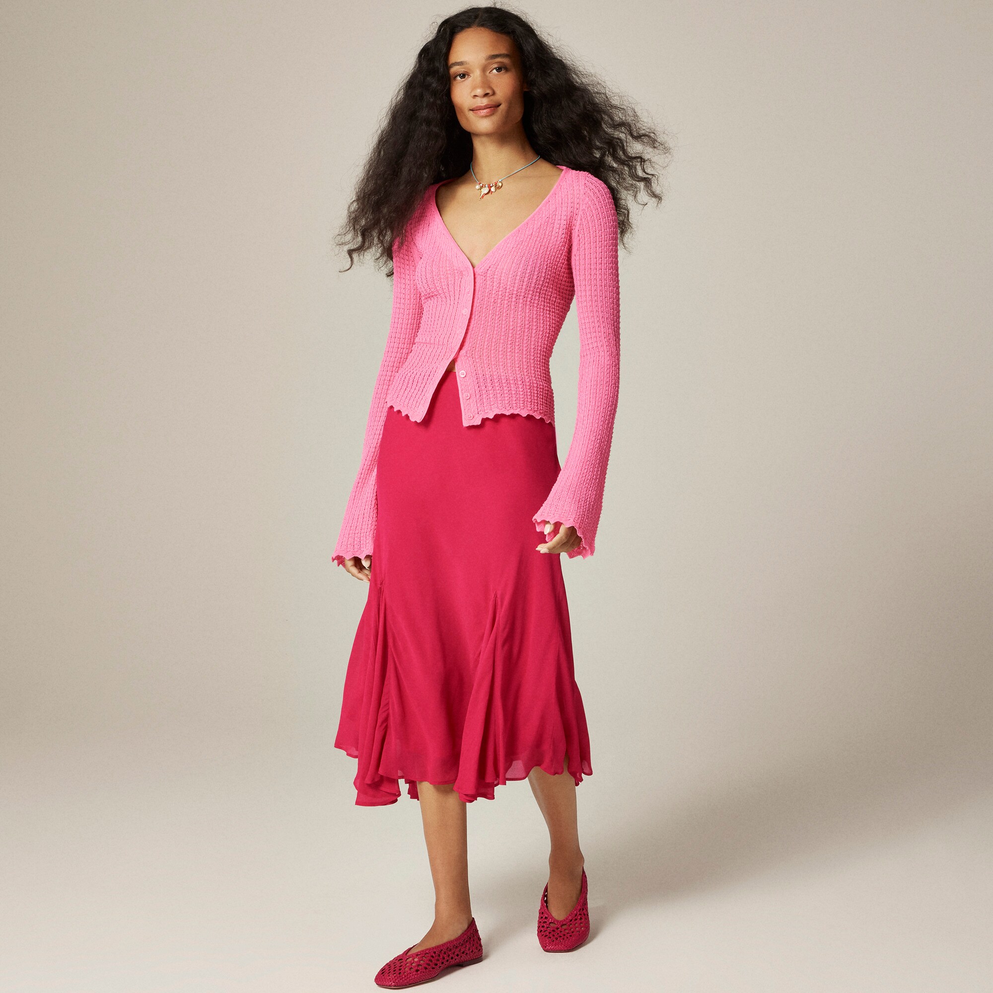 Scallop-trim Cardigan Top For Women | J.Crew