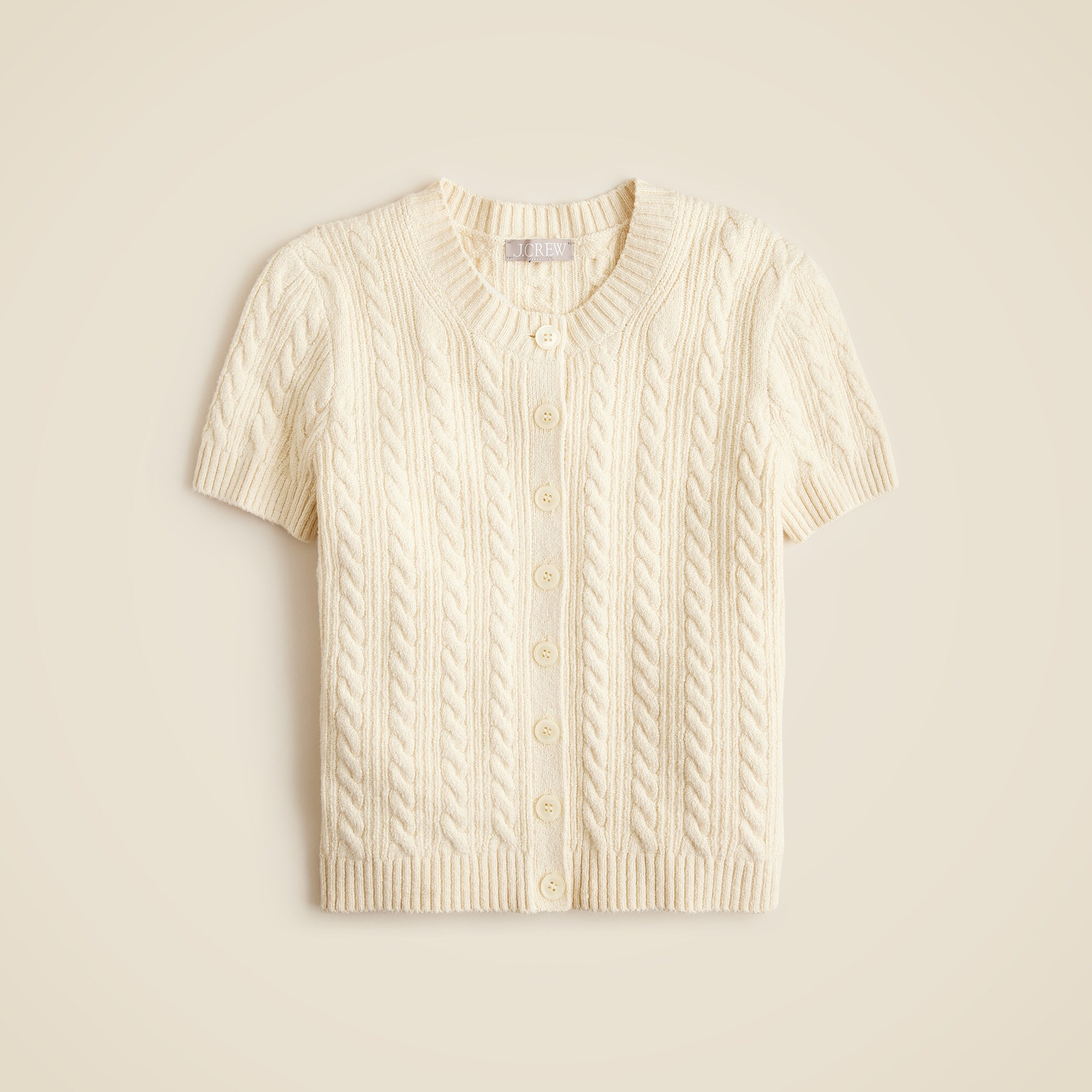 Cable-knit Short-sleeve Cardigan Top For Women | J.Crew