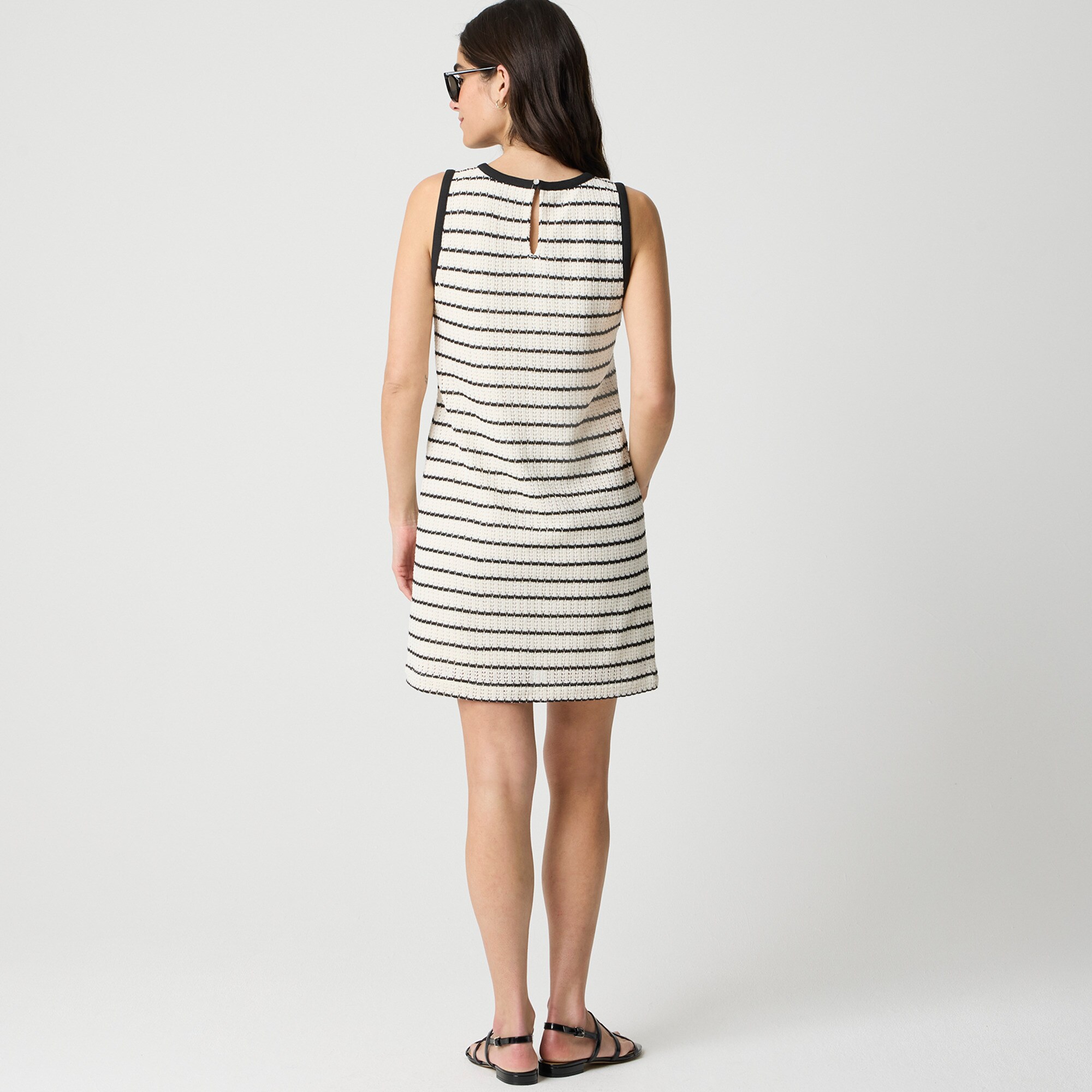 Striped crochet mini dress