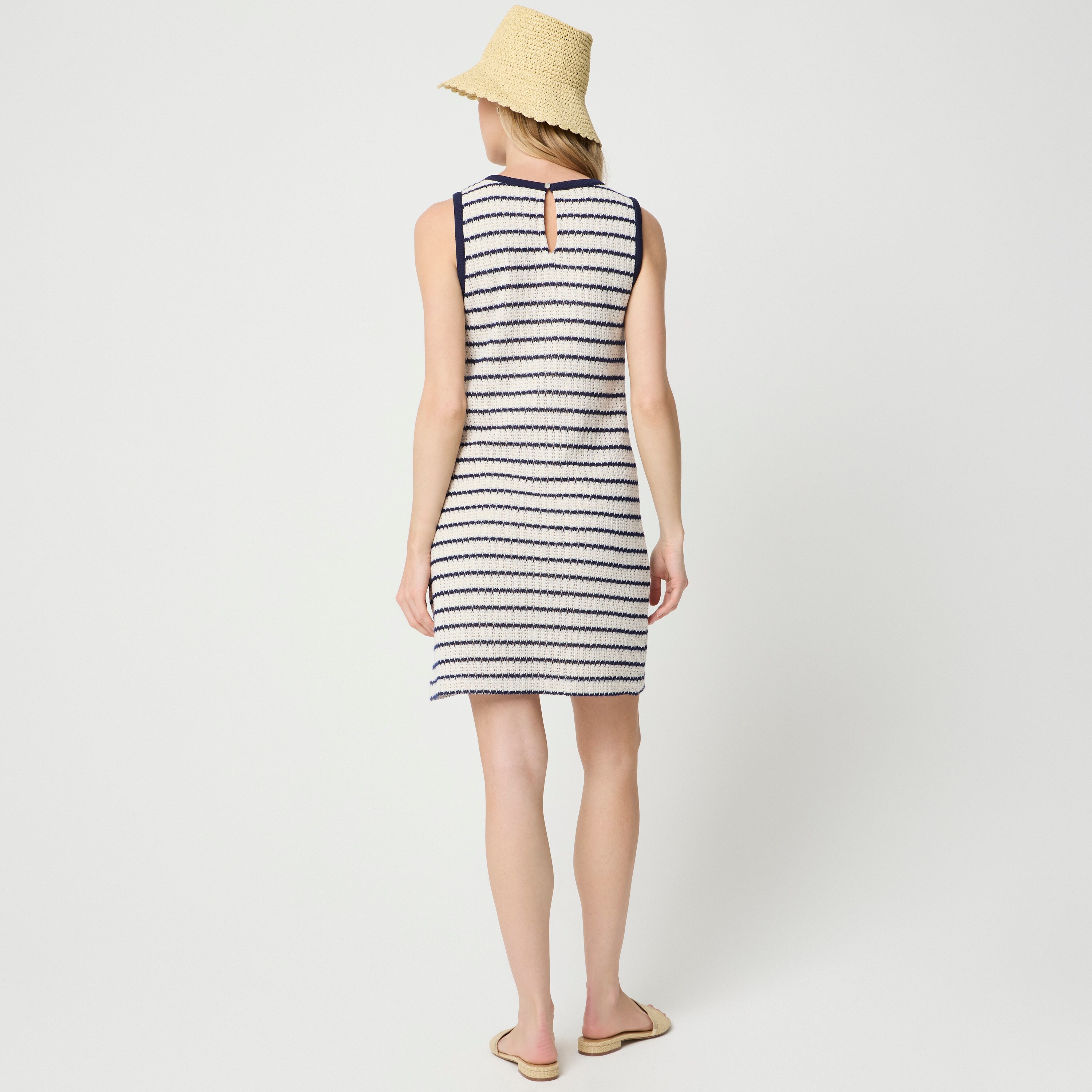 Striped crochet mini dress