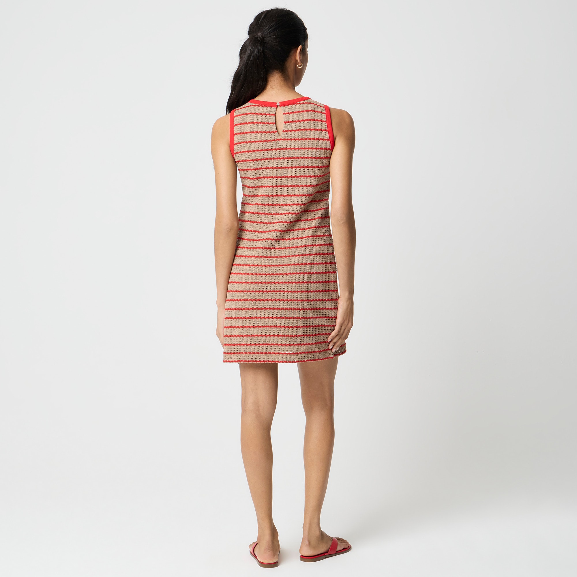 Striped crochet mini dress