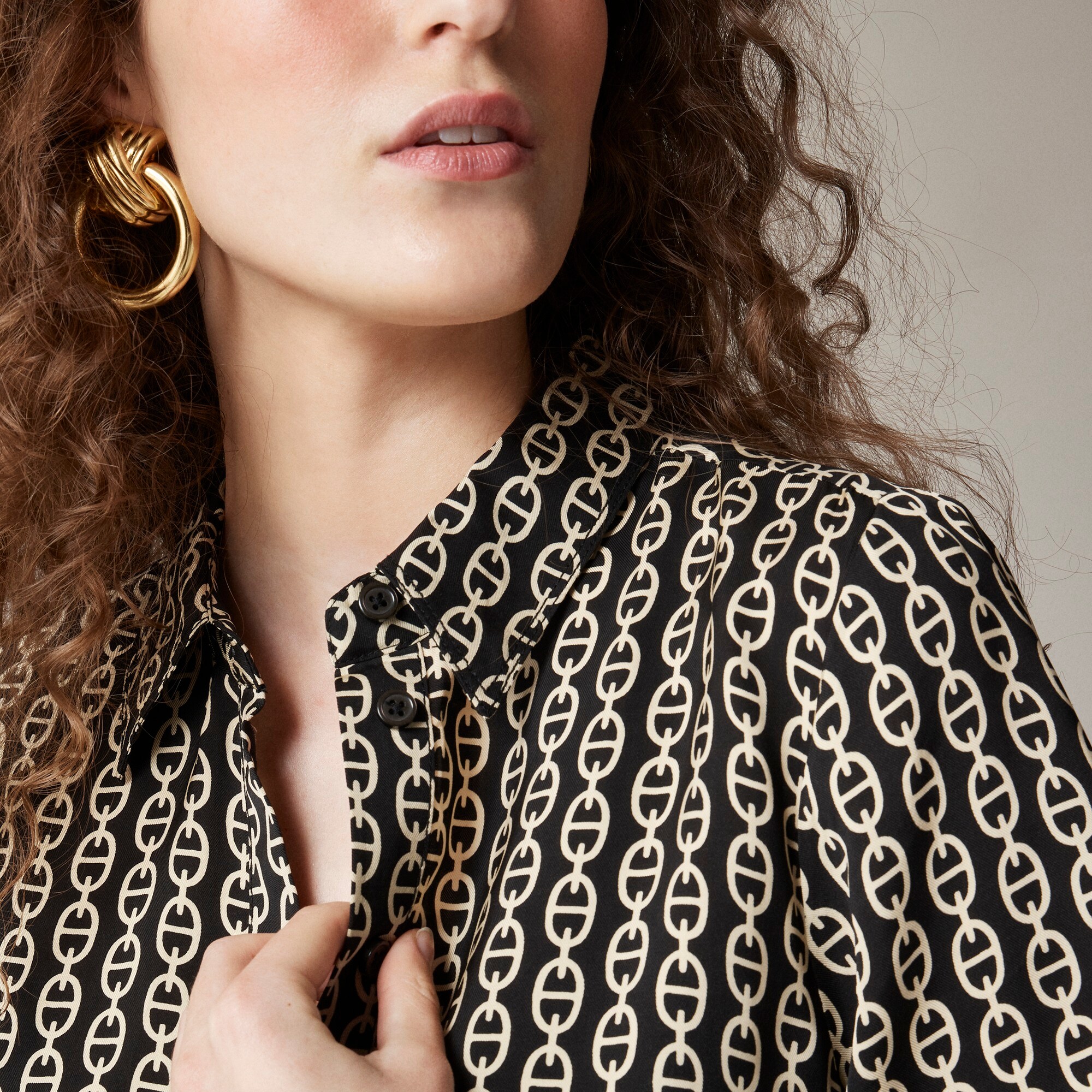 Amelia popover shirtdress in chain print