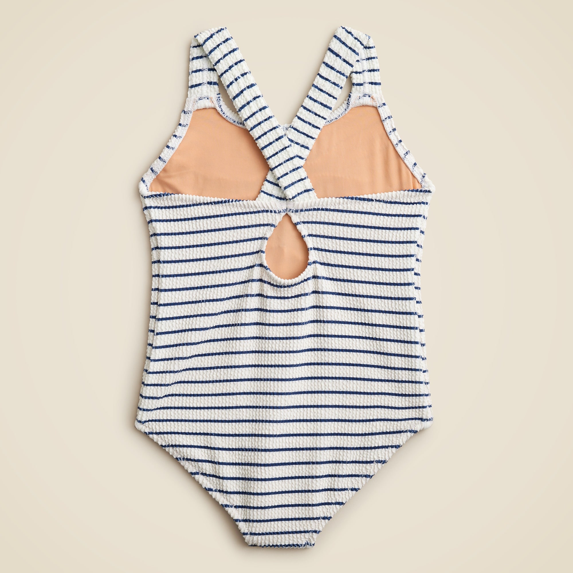 Girls' smocked one-piece swimsuit with UPF 50+ fabric
