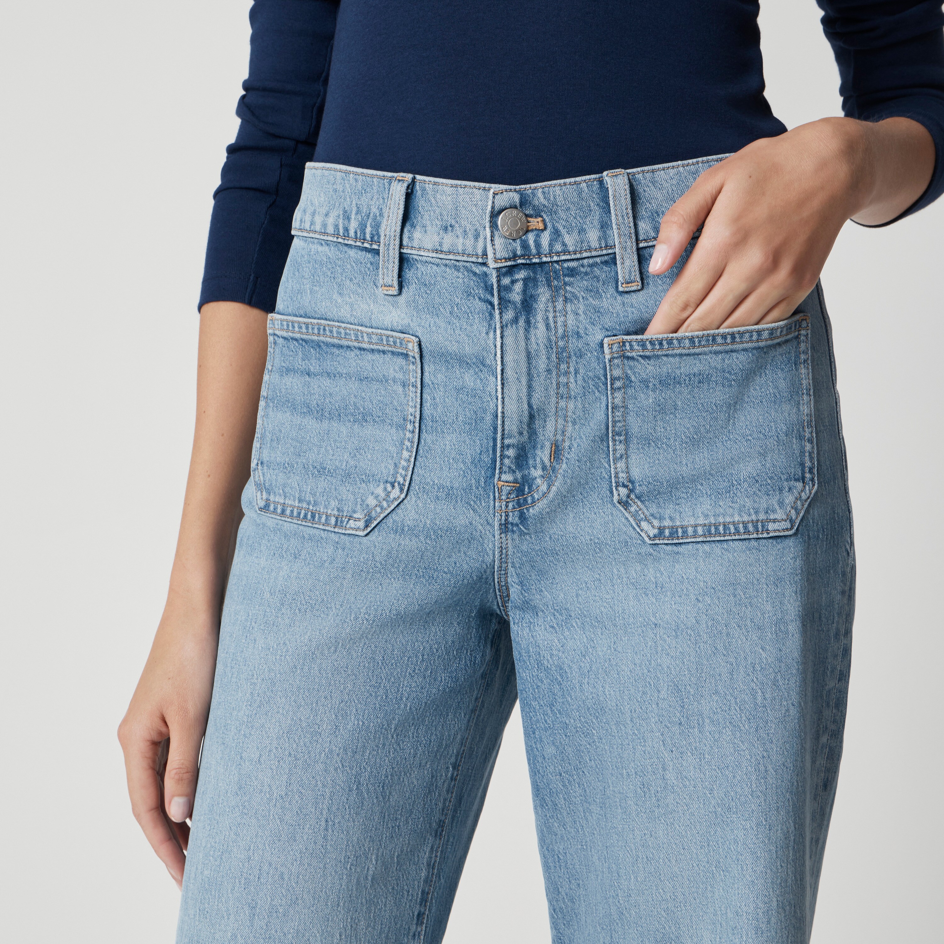 Tall slim wide-leg patch-pocket jean in all-day stretch