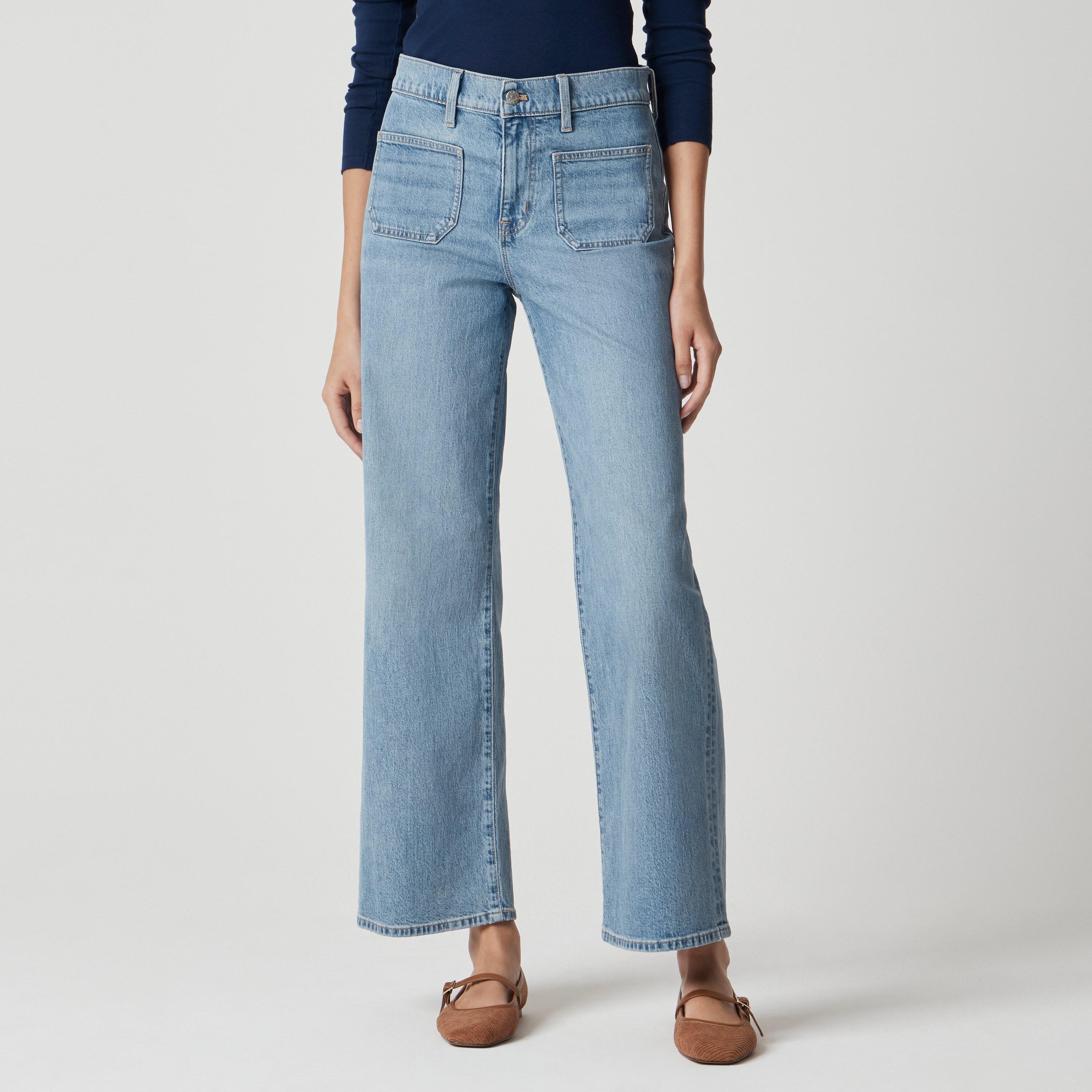 Tall slim wide-leg patch-pocket jean in all-day stretch