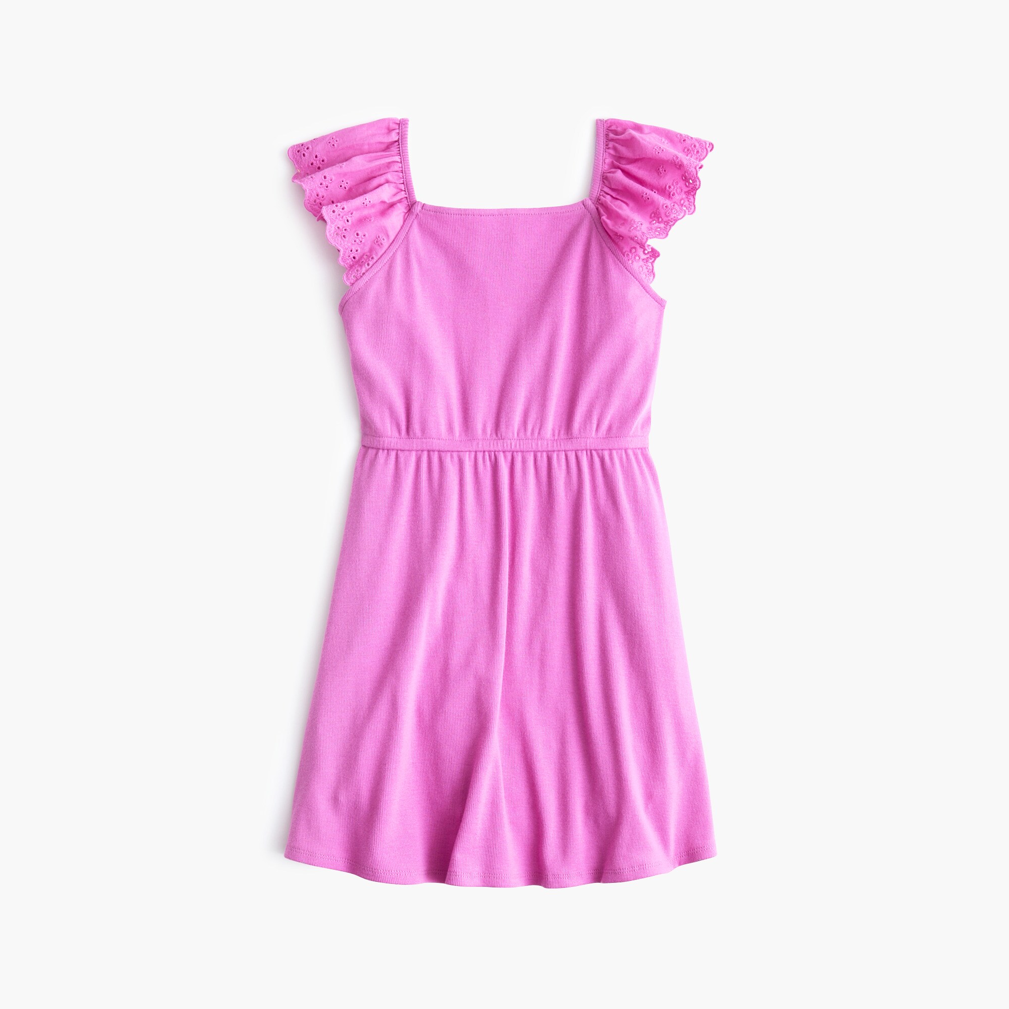 girls' ribbed eyelet-sleeve dress for girls
