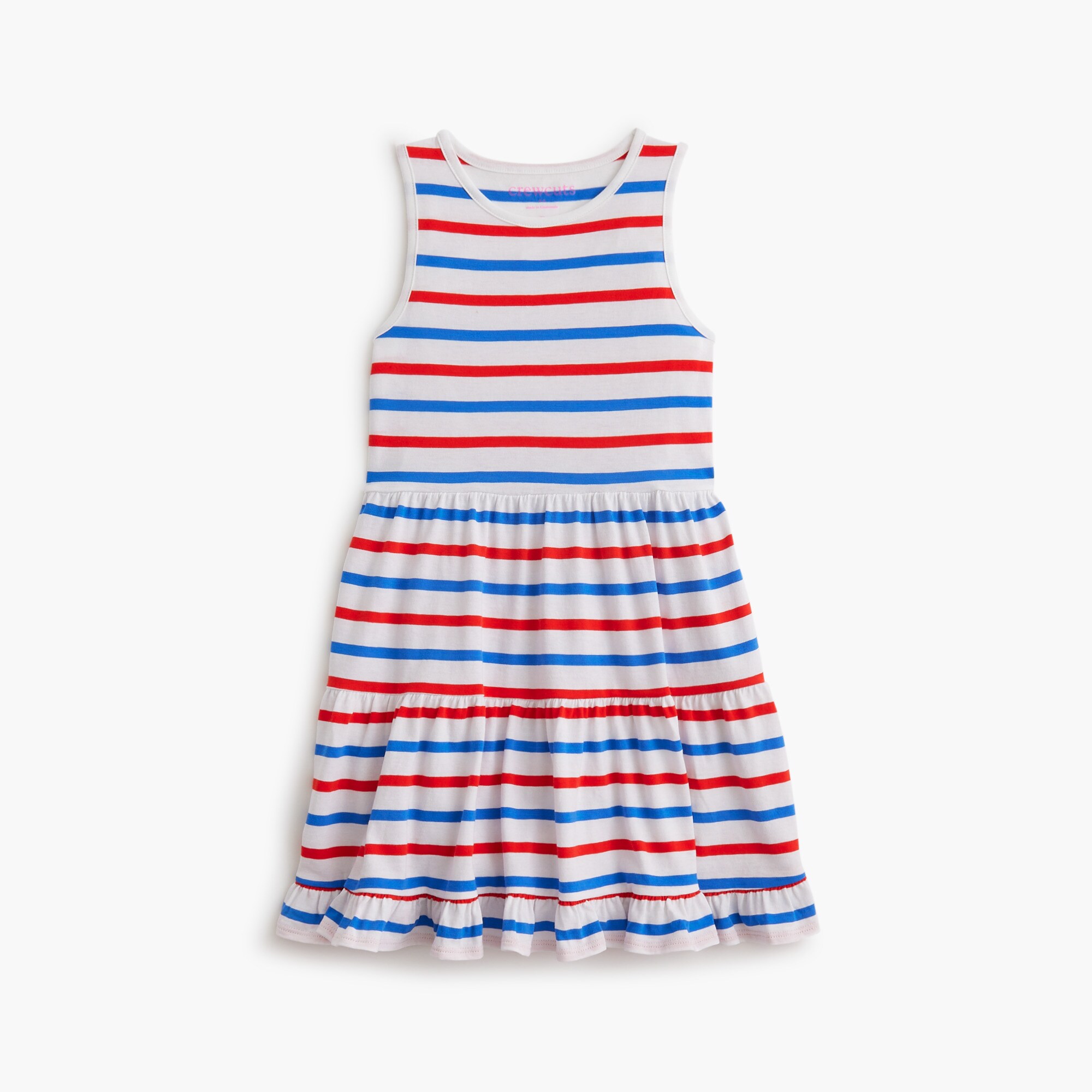 Girls' striped knit tank dress