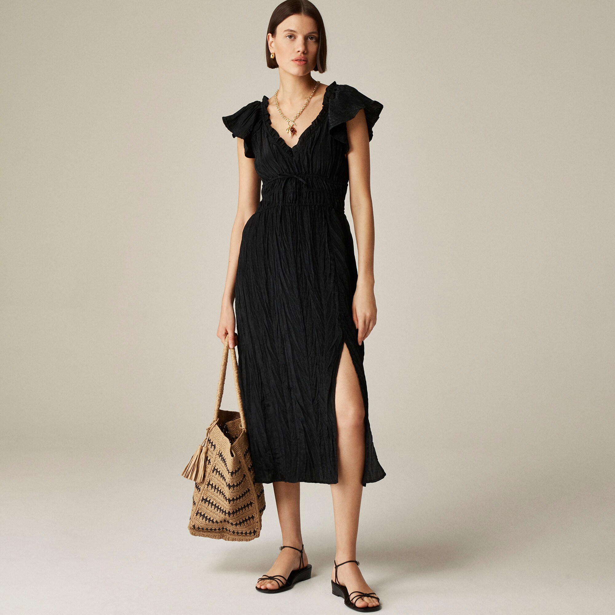  Palermo dress in viscose-blend crinkle
