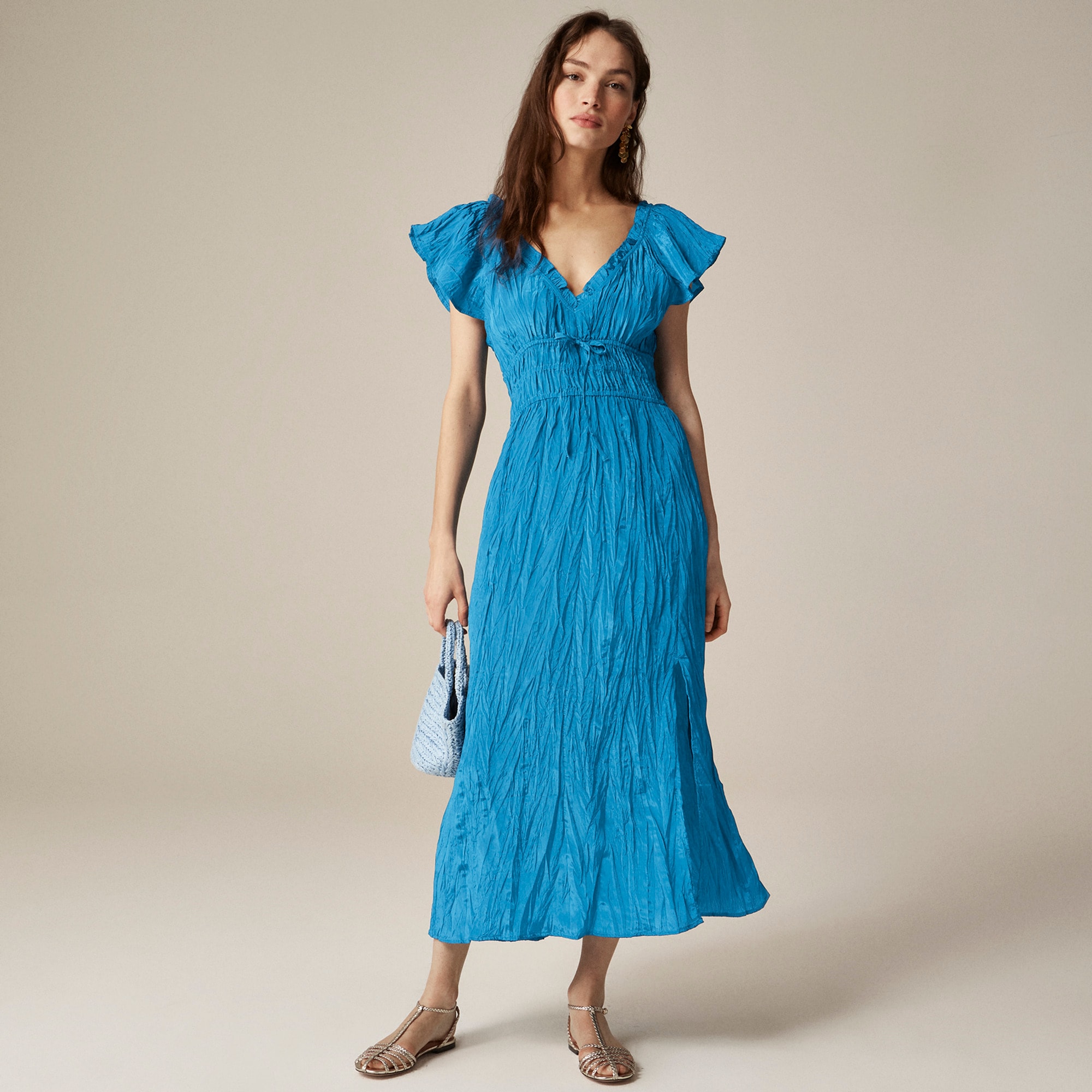womens Palermo dress in viscose-blend crinkle