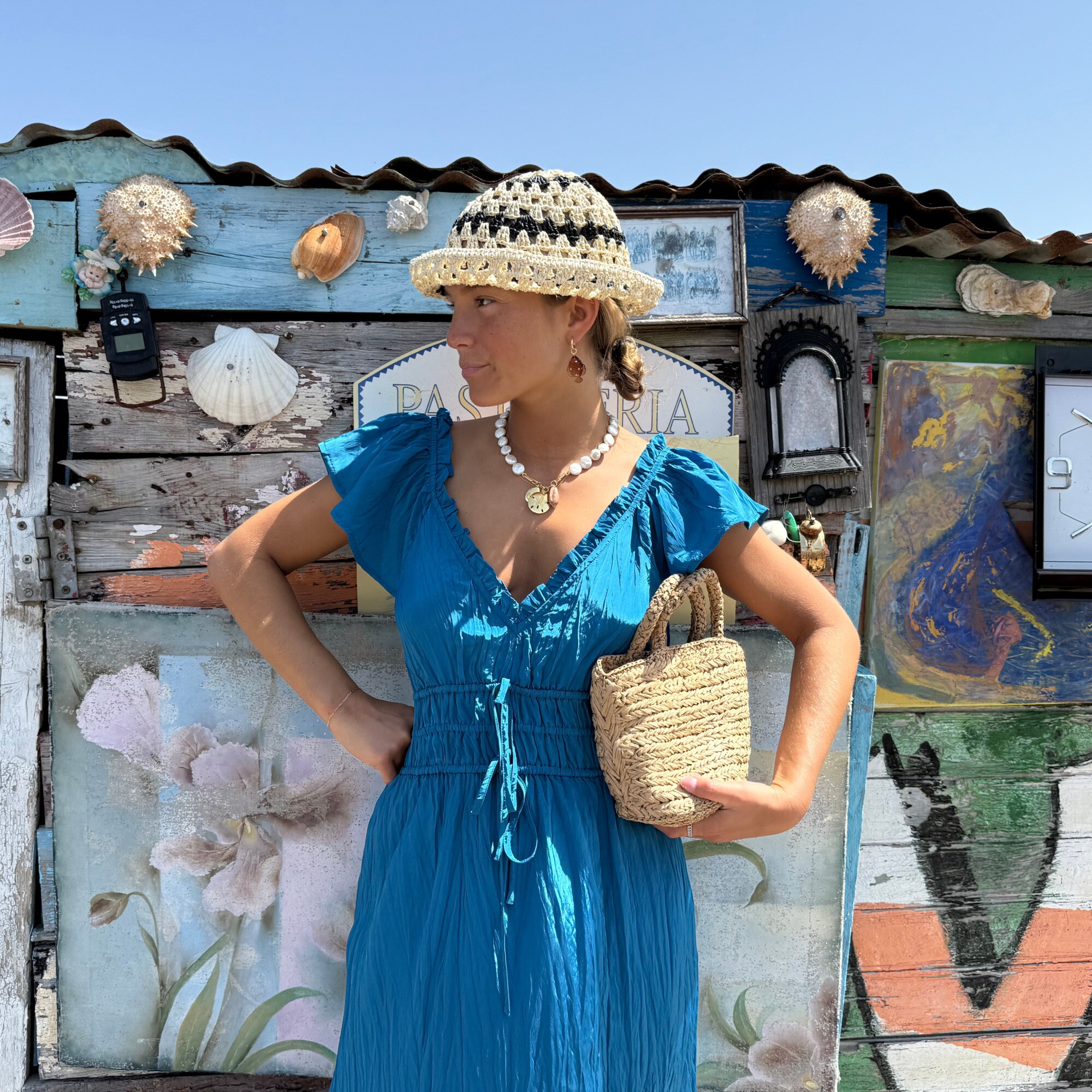 Palermo dress in viscose-blend crinkle