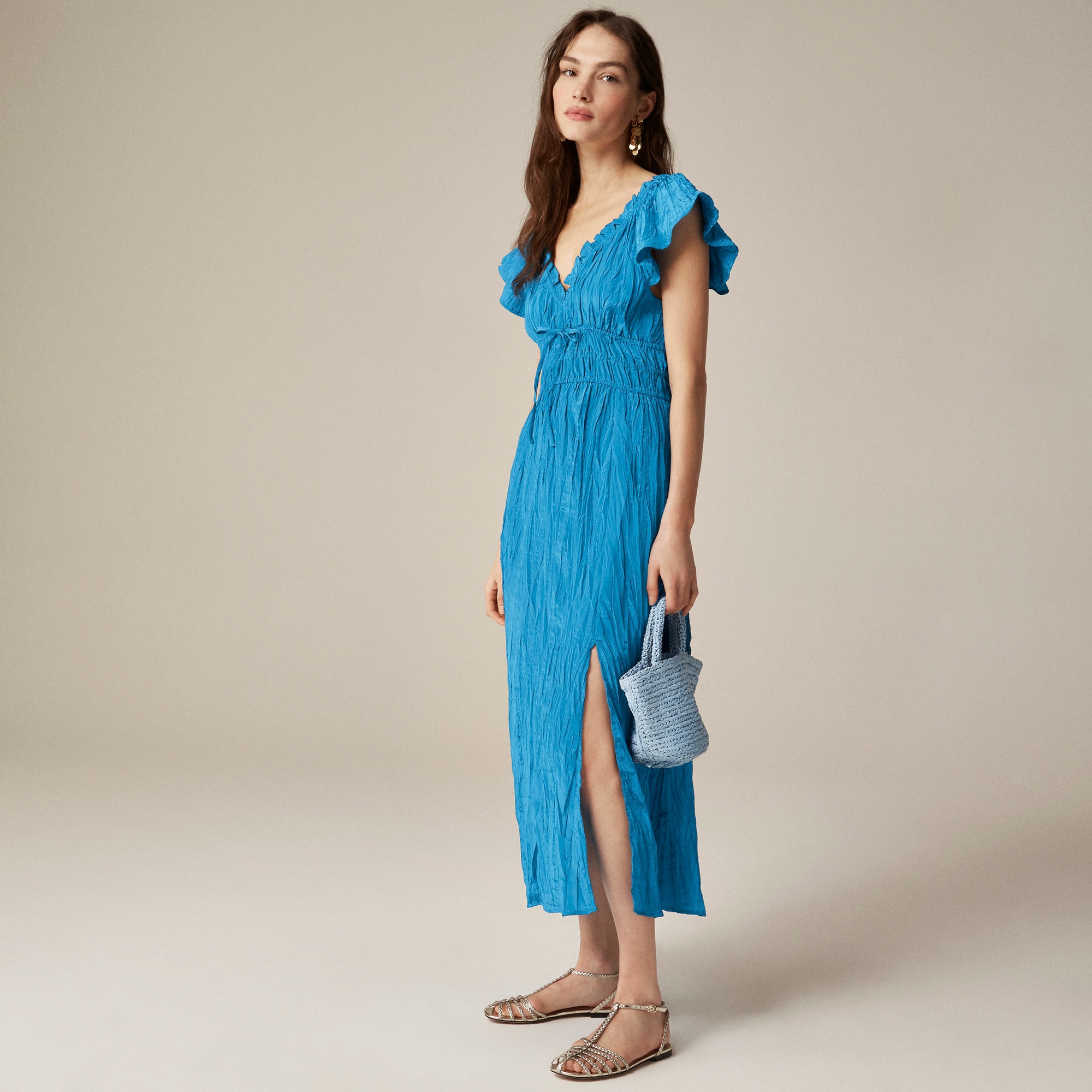 womens Palermo dress in viscose-blend crinkle
