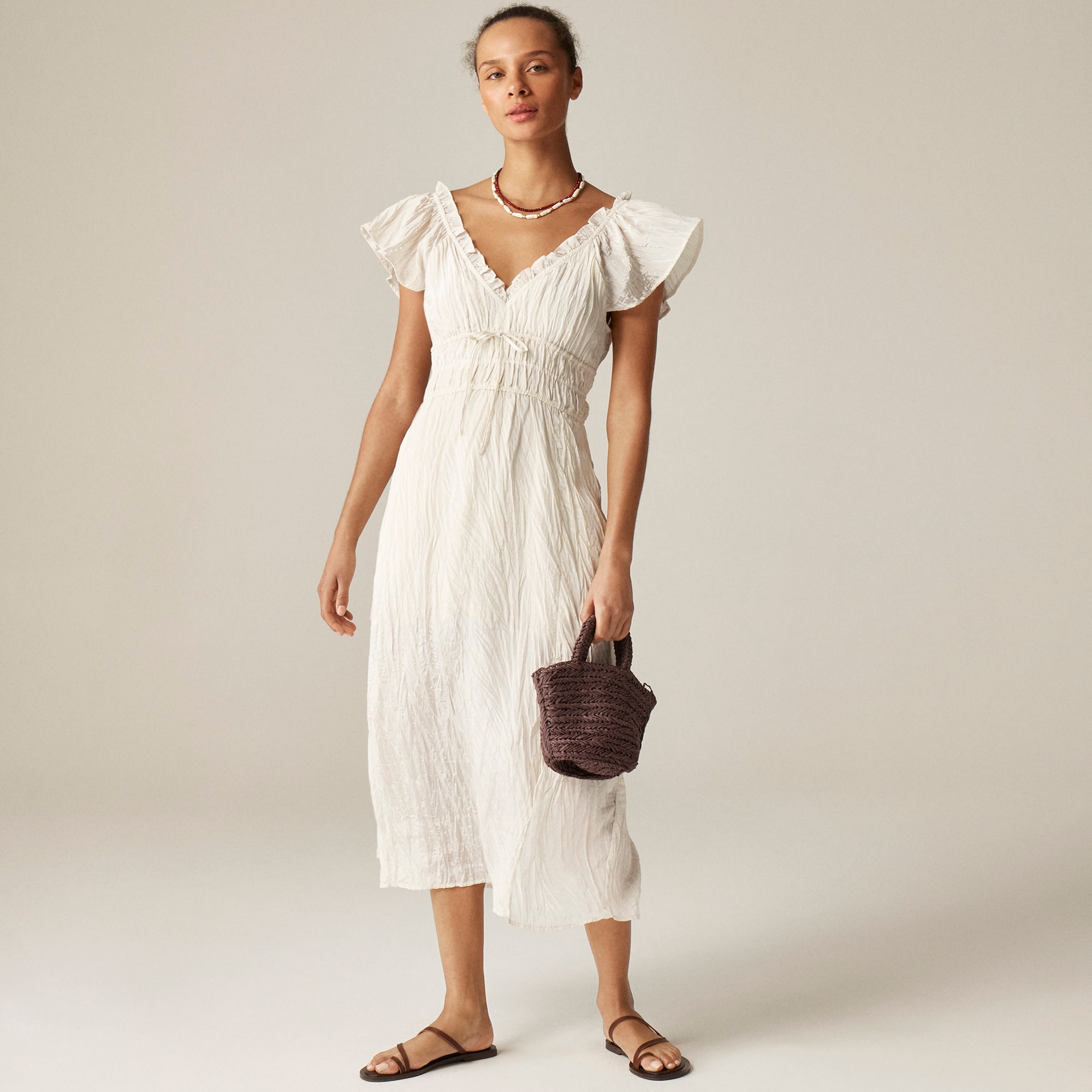 womens Palermo dress in viscose-blend crinkle