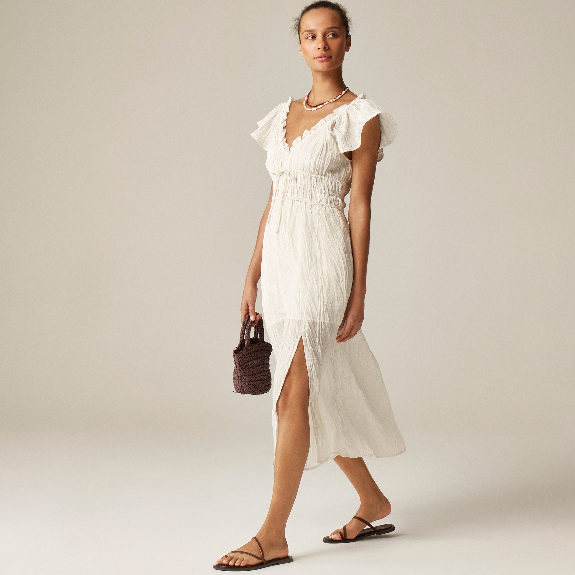 womens Palermo dress in viscose-blend crinkle