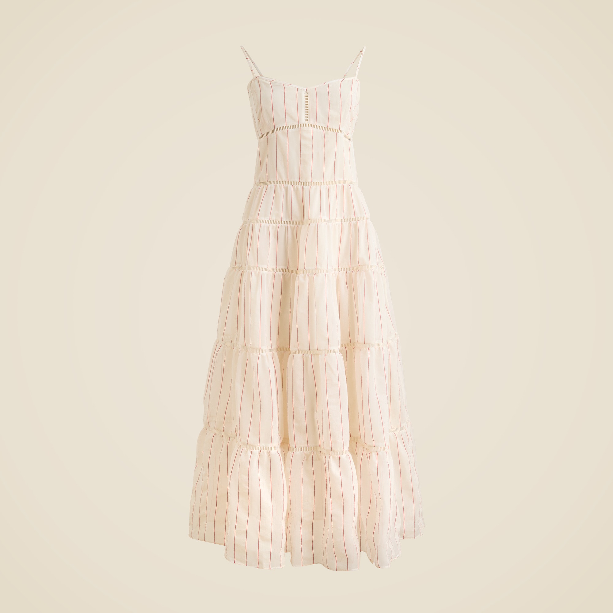 womens Tiered slip dress in dobby satin