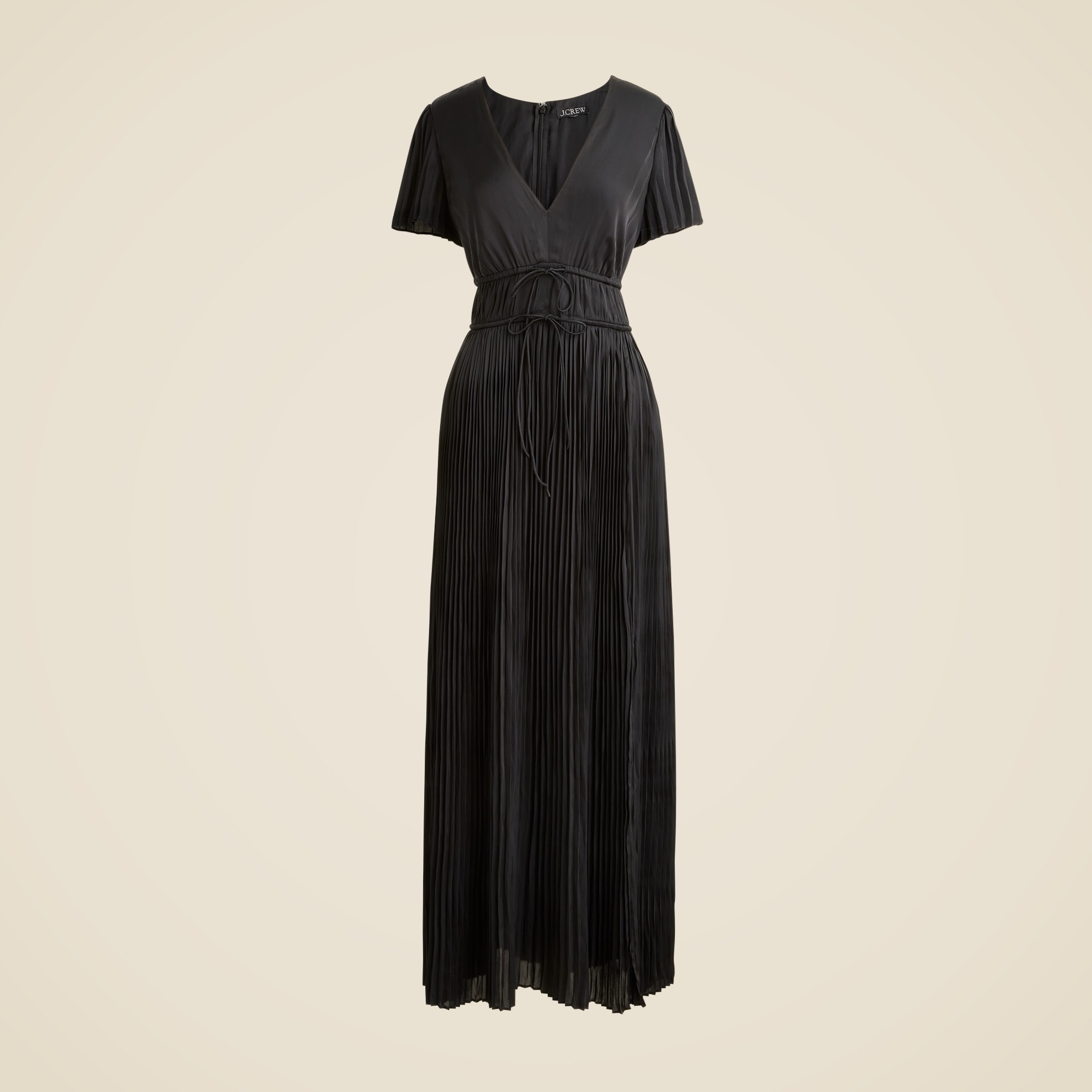 womens Pleated tie-waist dress in luster georgette