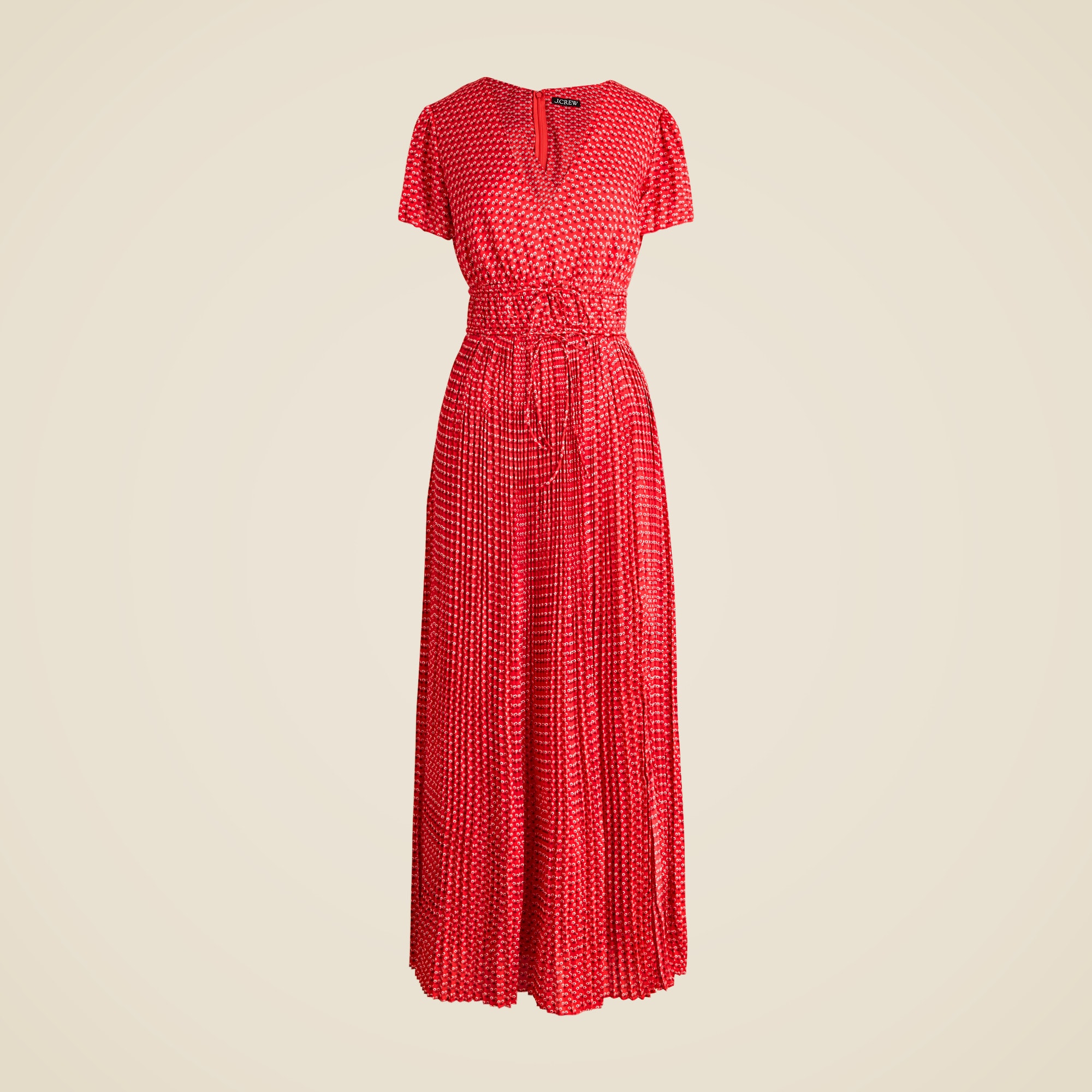womens Pleated tie-waist dress in luster georgette