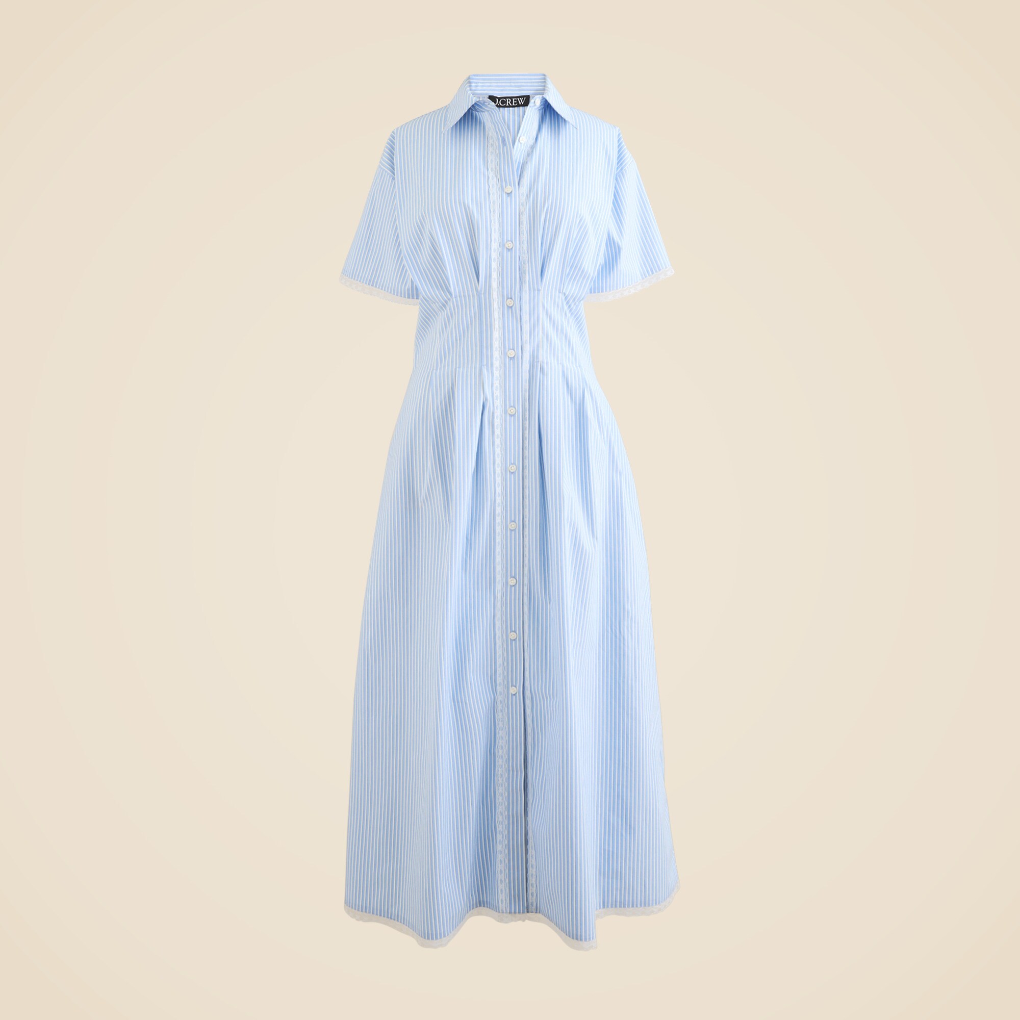 Wren Lace-trim Shirt-dress In Stripe For Women | J.Crew