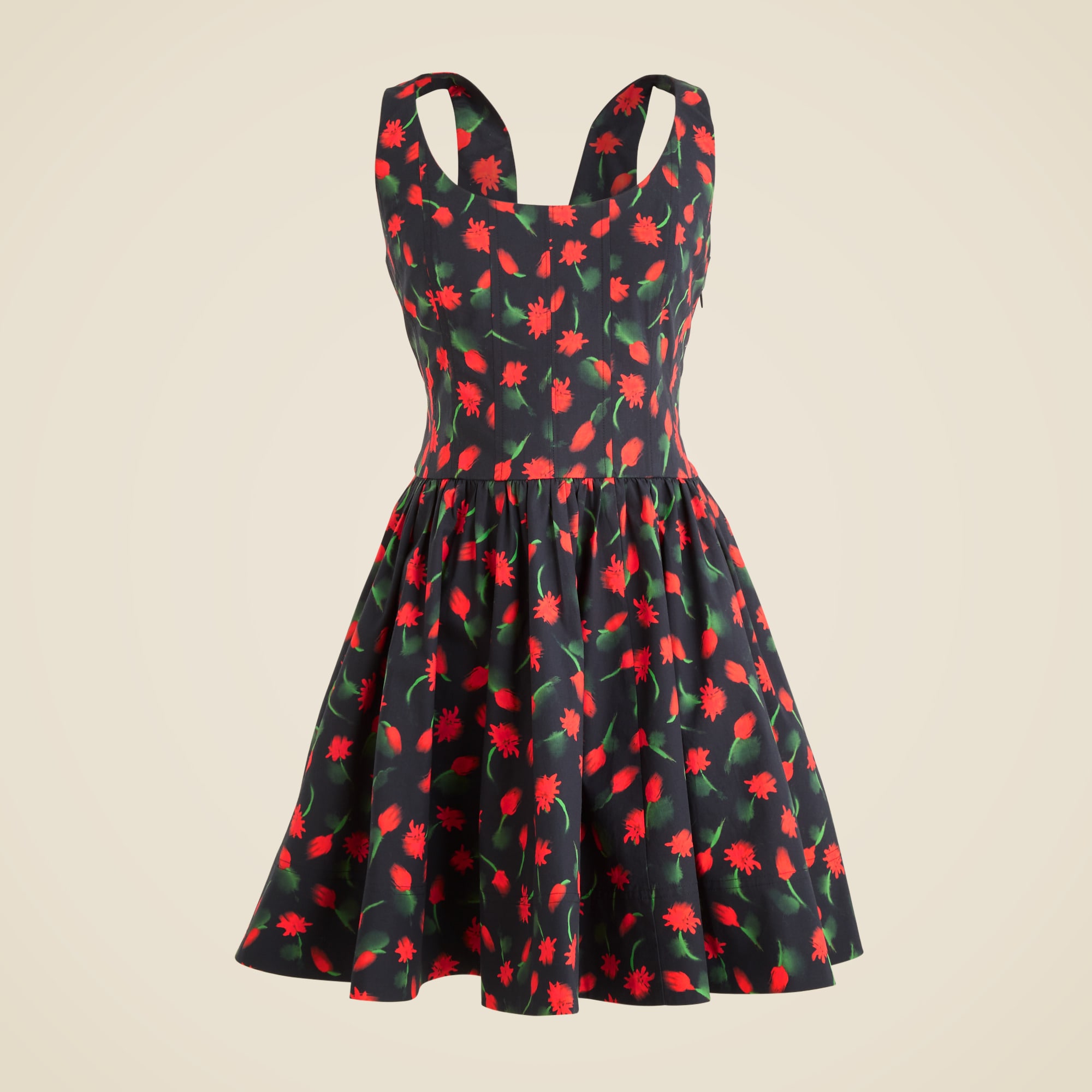 womens Fit-and-flare mini dress in painted daisy print