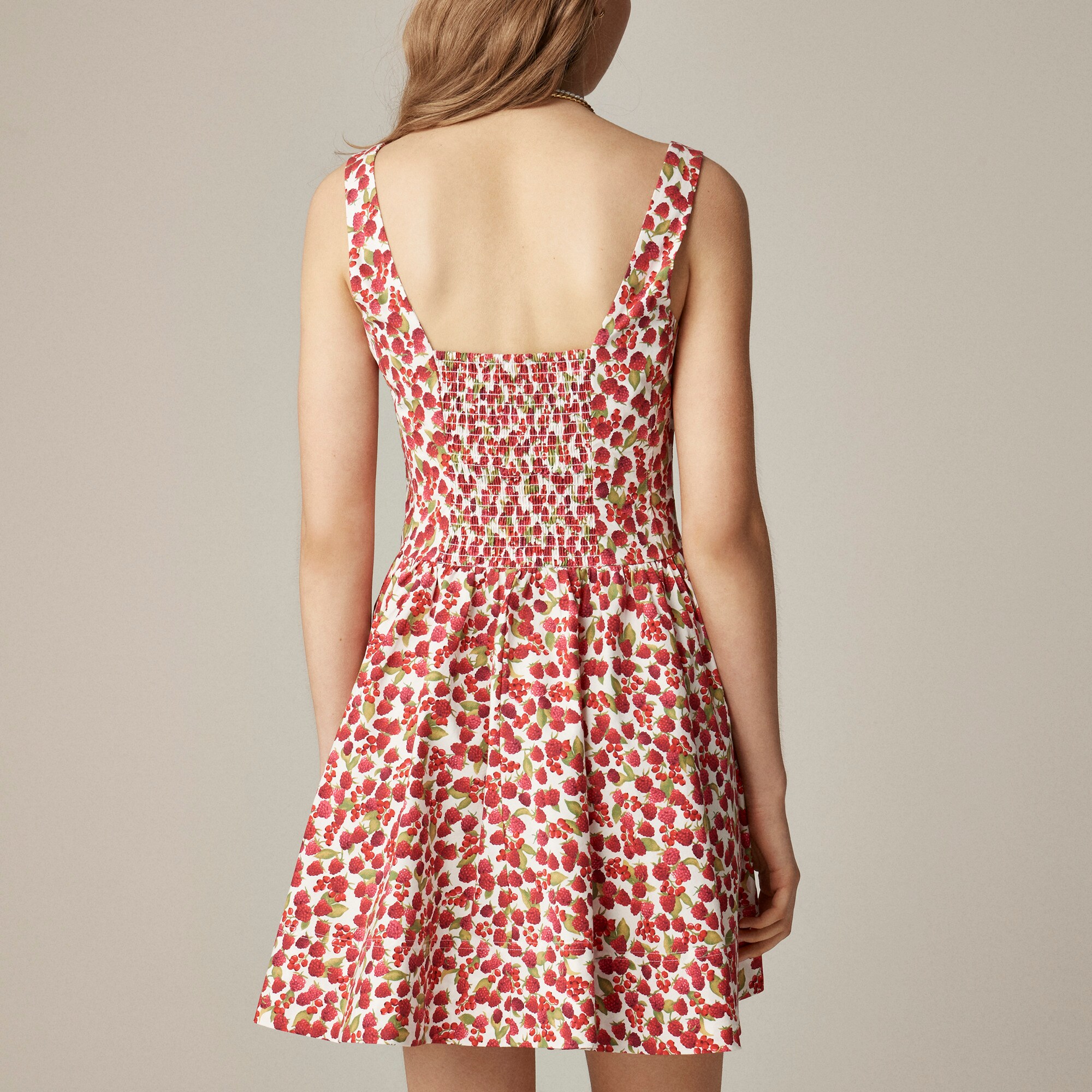 Fit-and-flare mini dress in raspberry print - image 4