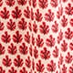 Cap-sleeve midi dress in block-print linen WARM SESAME RED