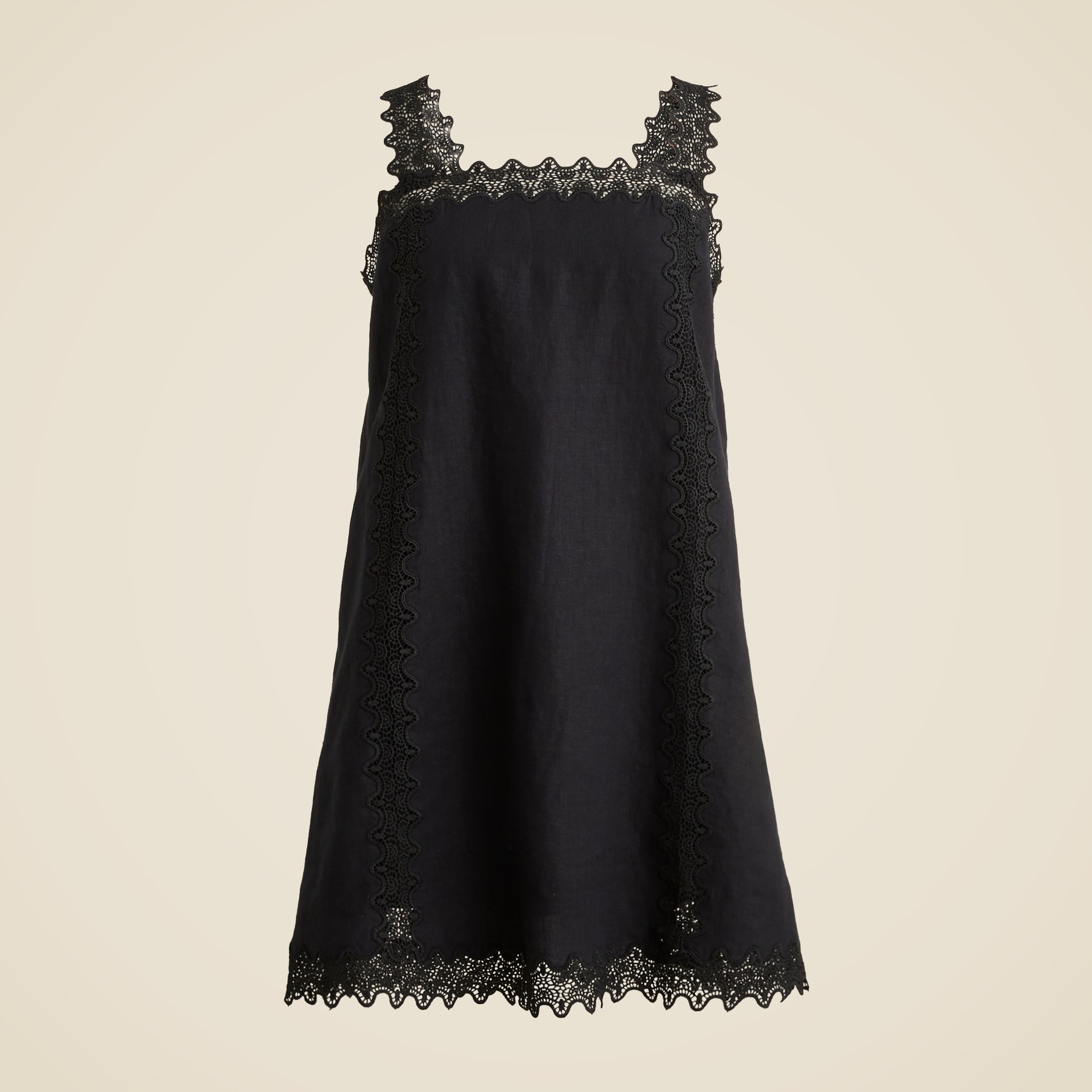 Lace-trim shift dress