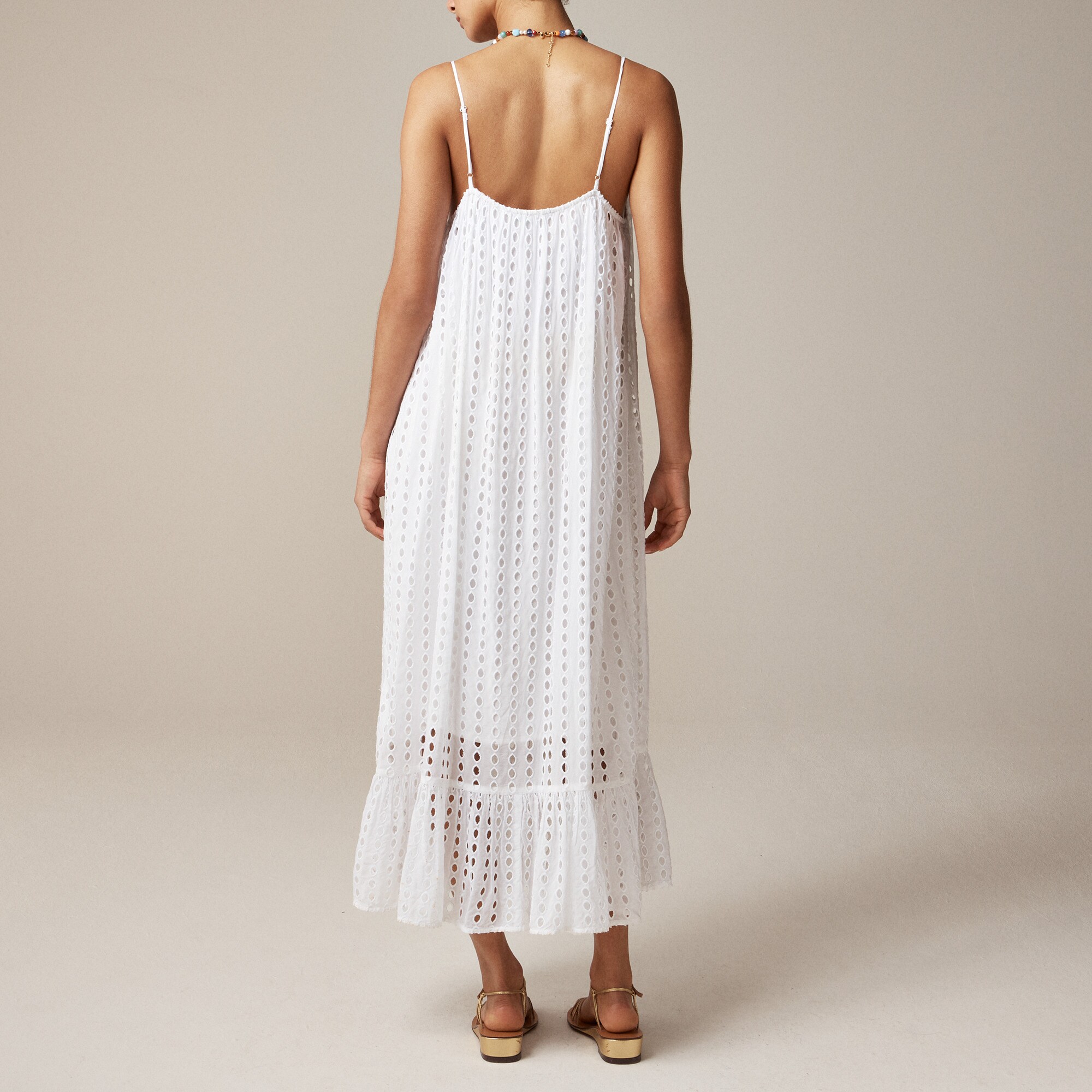 j crew factory eyelet midi dress Oval Eyelet Midi Dress For Women