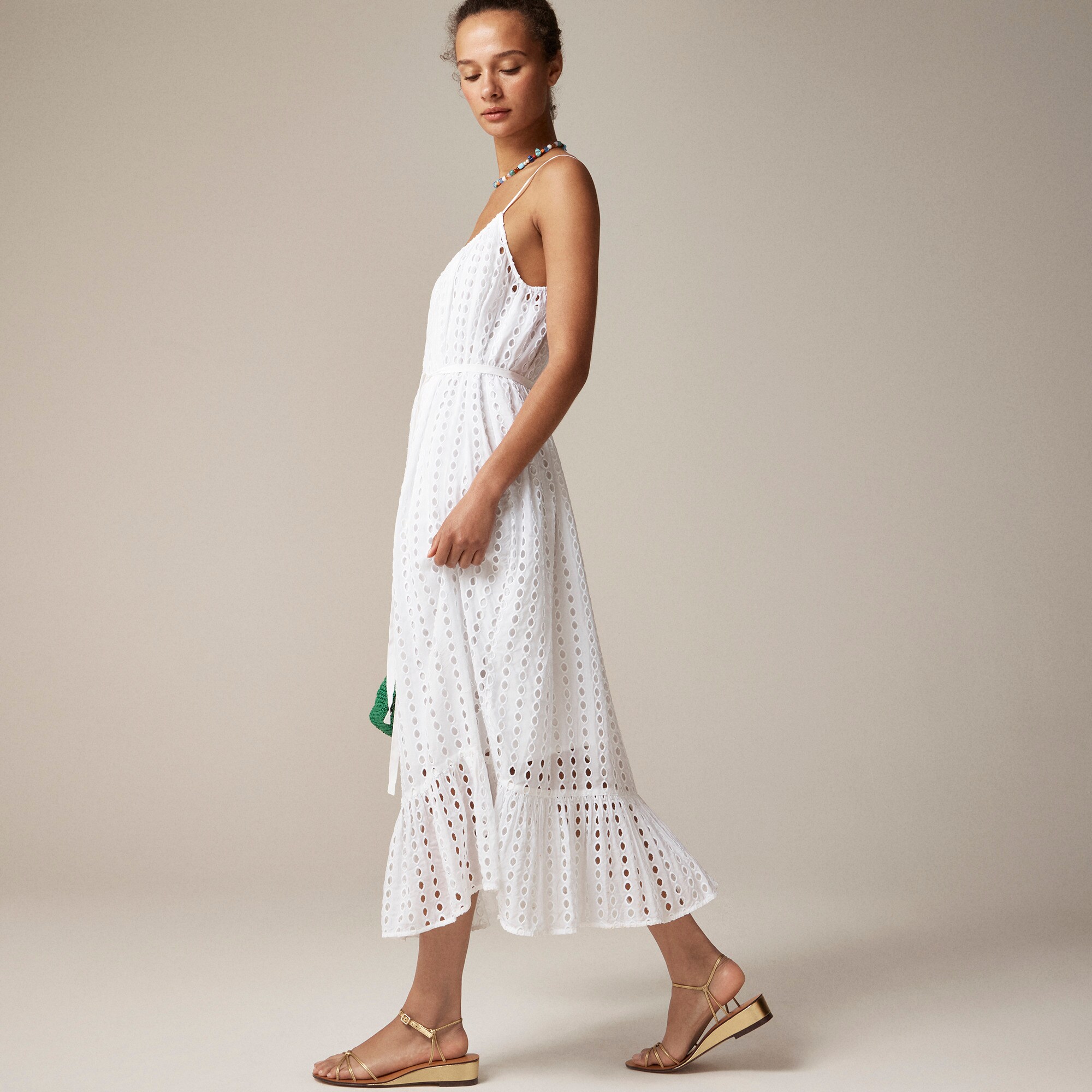  Oval eyelet midi dress