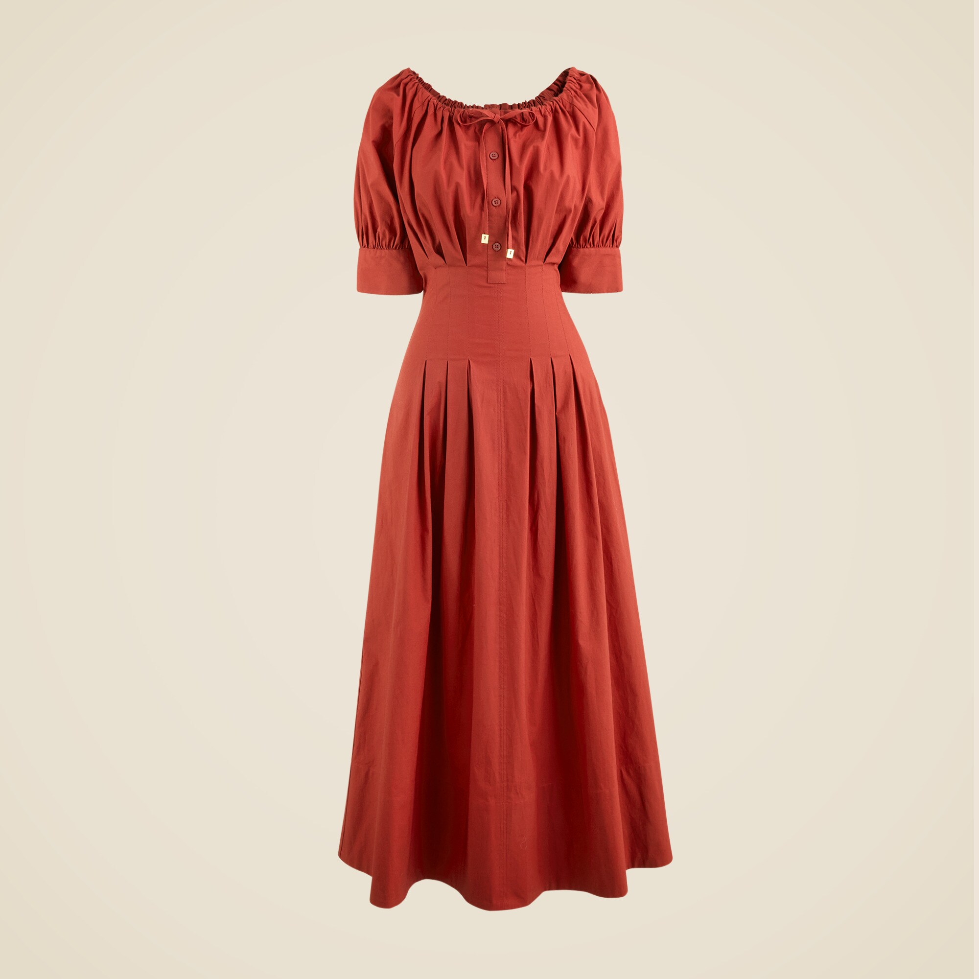 Cinched-waist shirt-dress