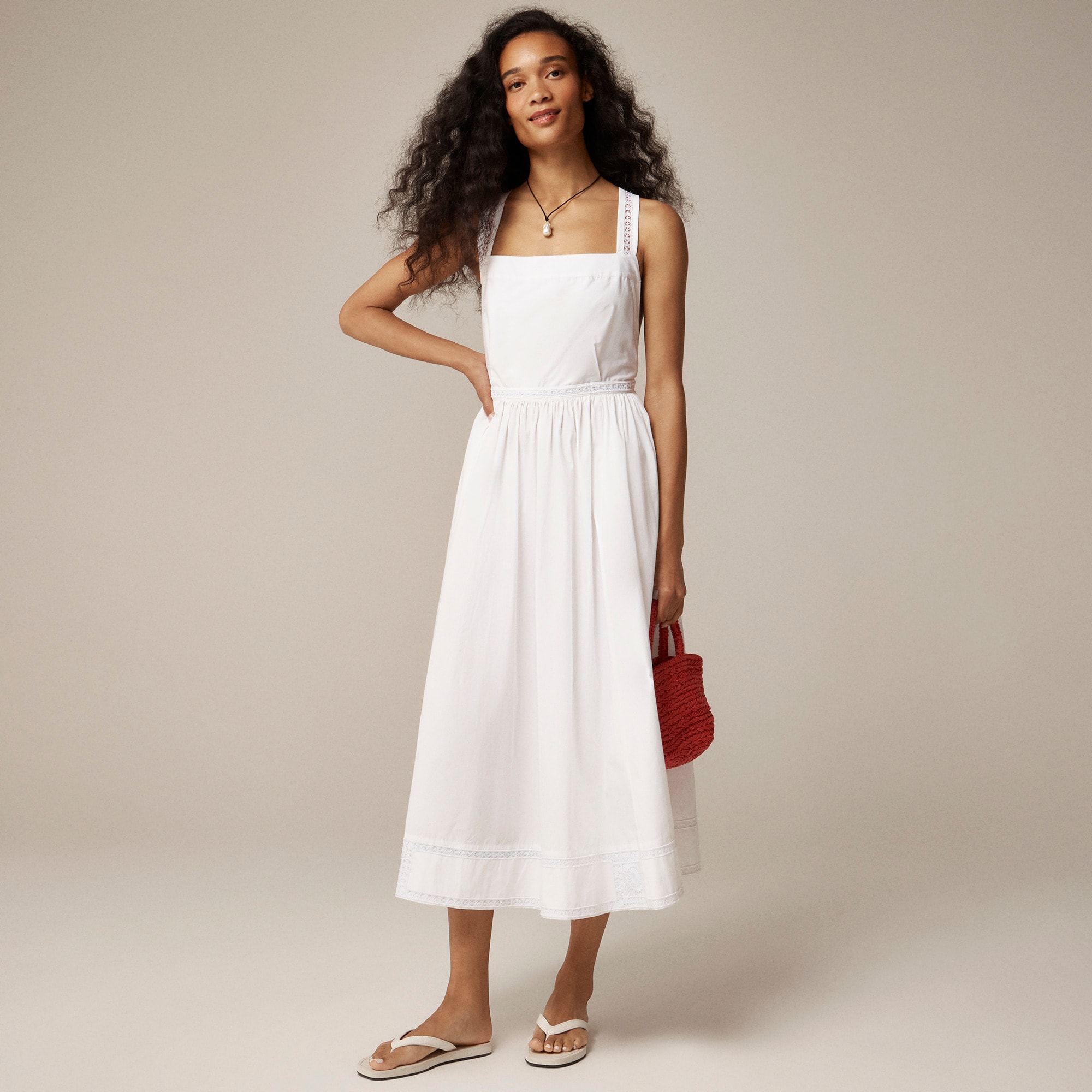 Embroidered apron dress