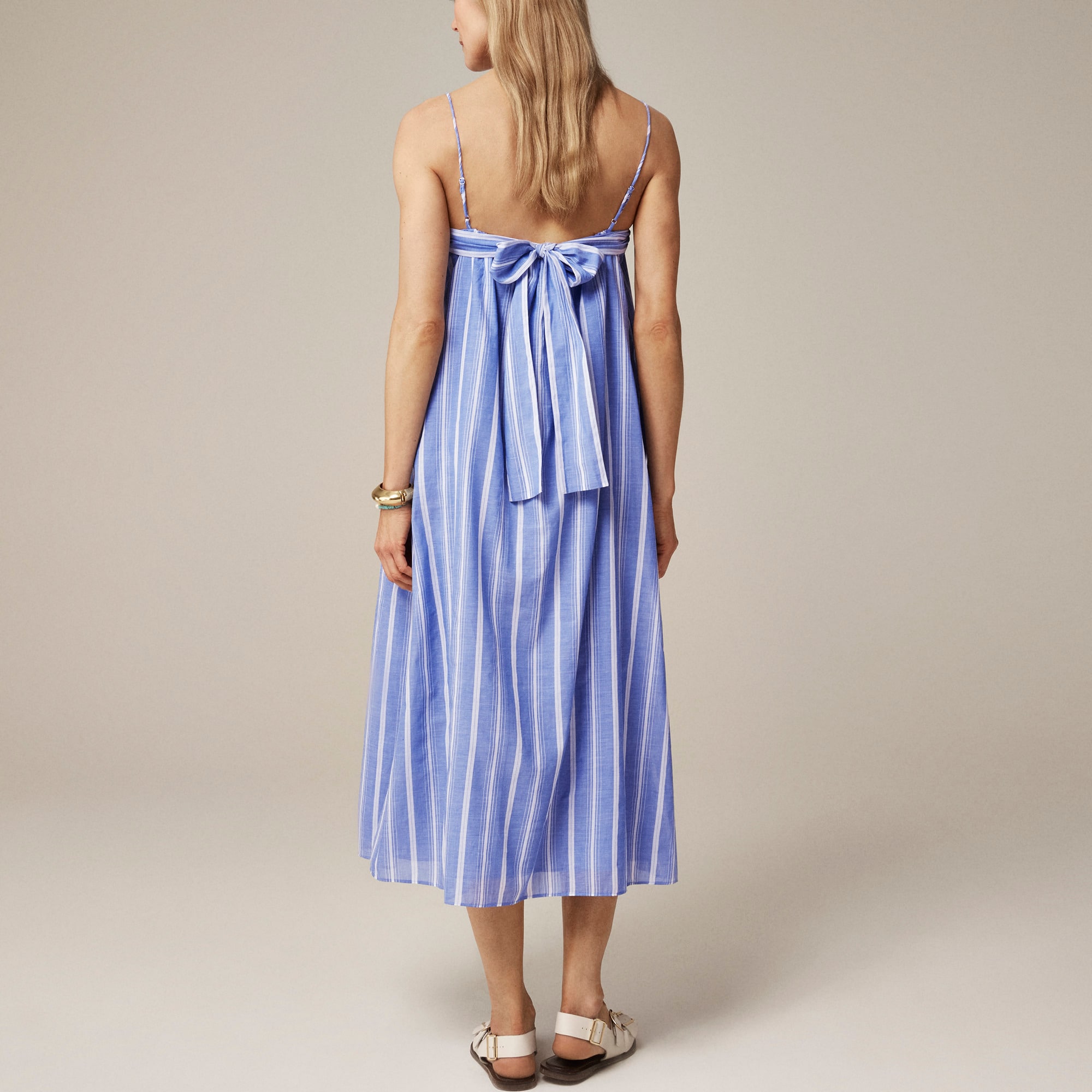 Floaty midi dress in striped cotton voile - image 5