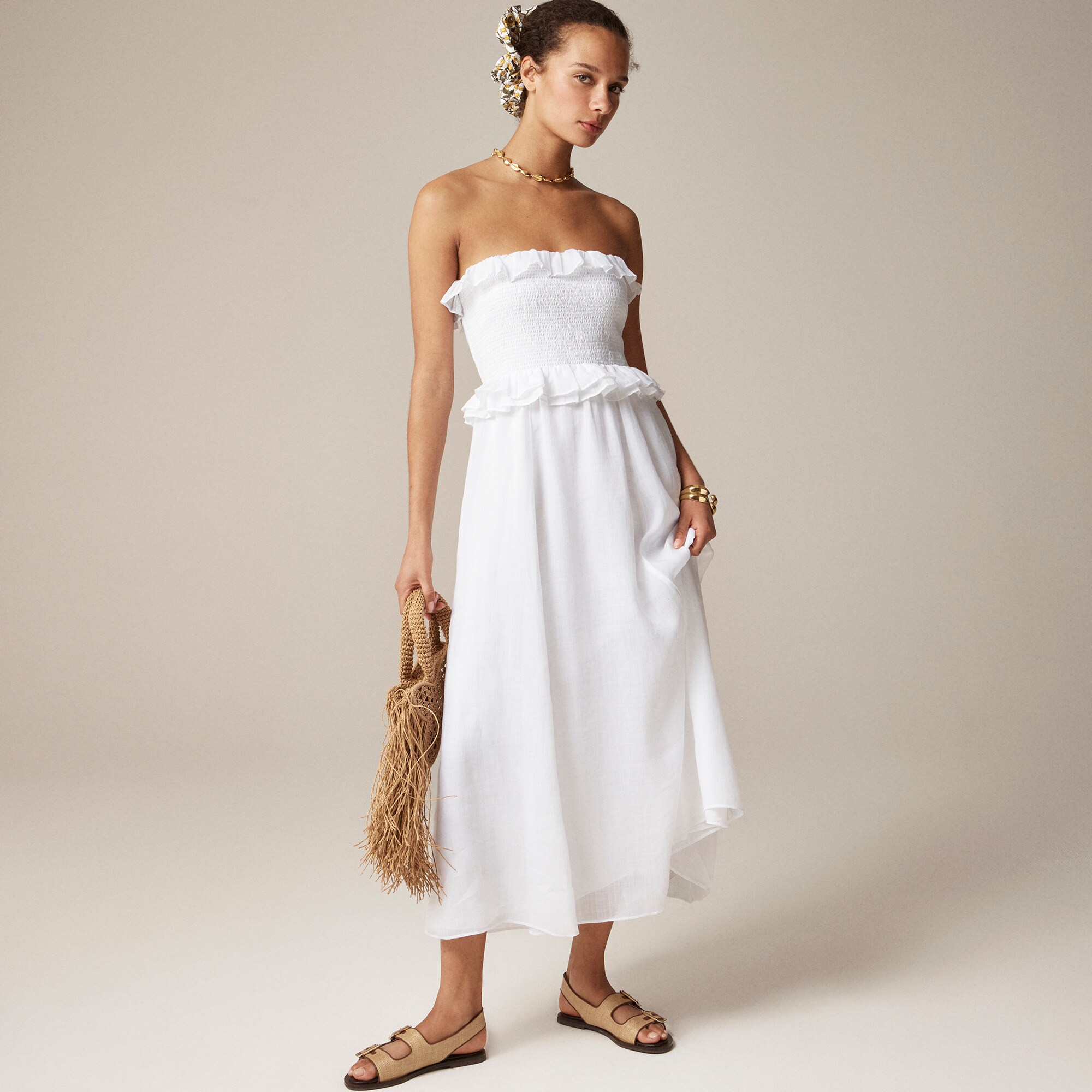 Petite Ravenna dress in ramie
