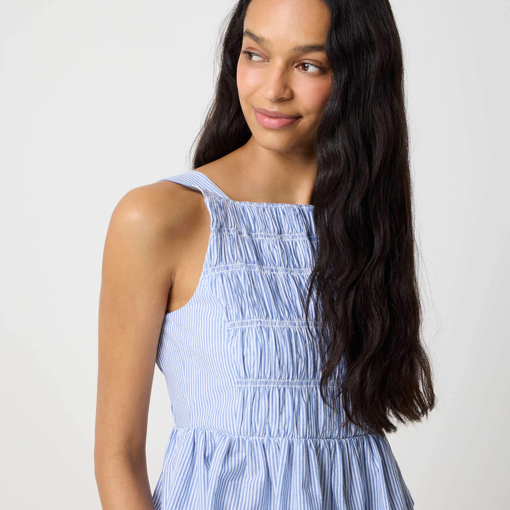 Striped smocked top