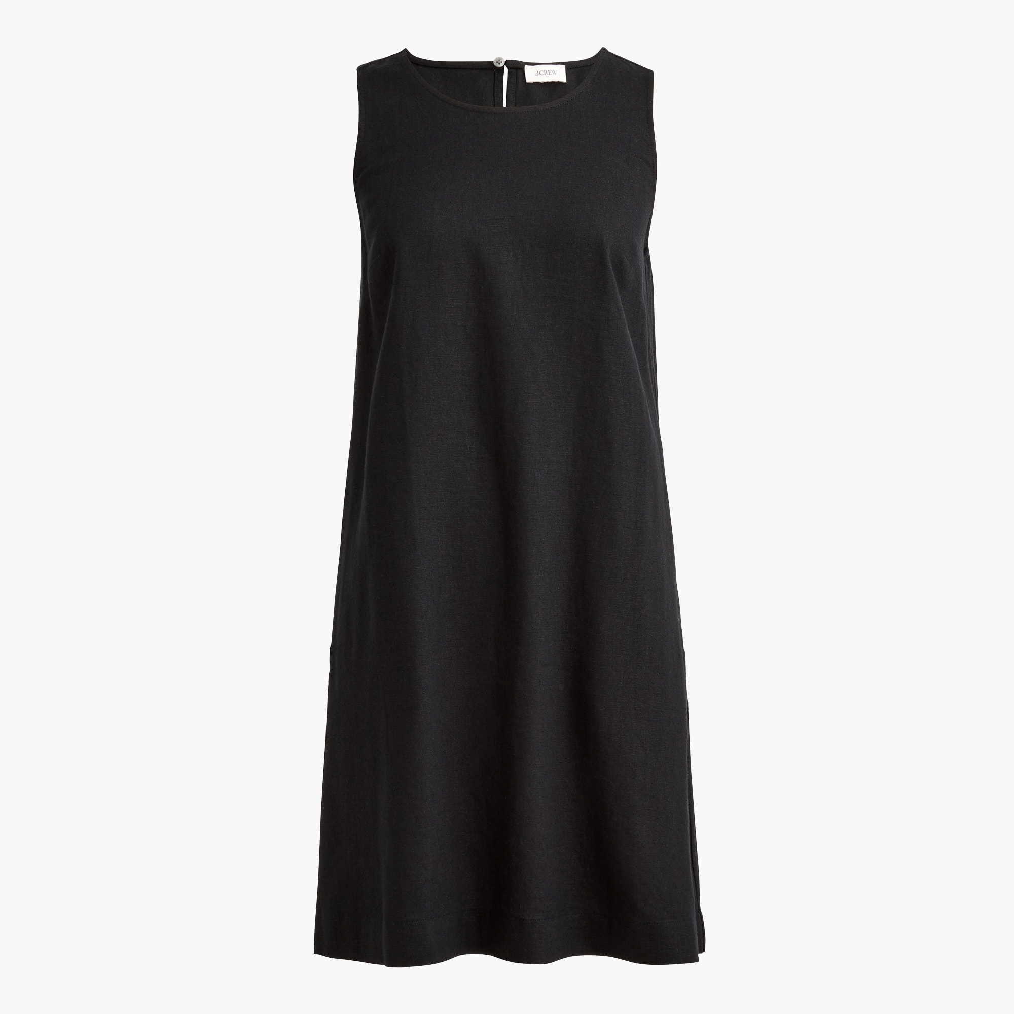 Linen-blend sleeveless mini dress