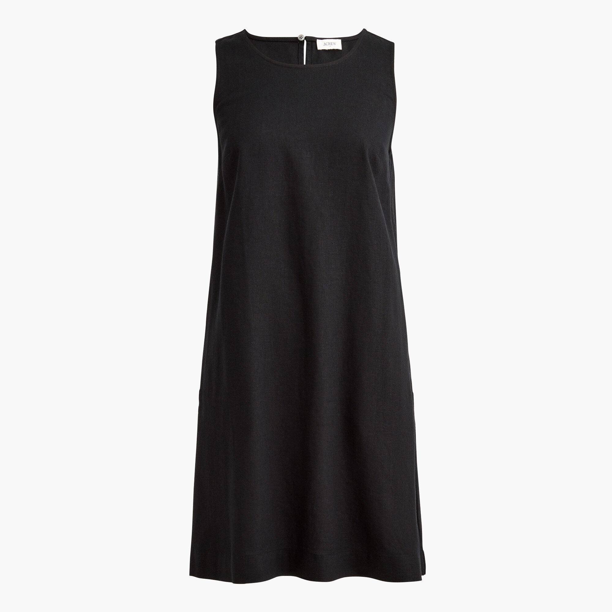 Linen-blend sleeveless mini dress