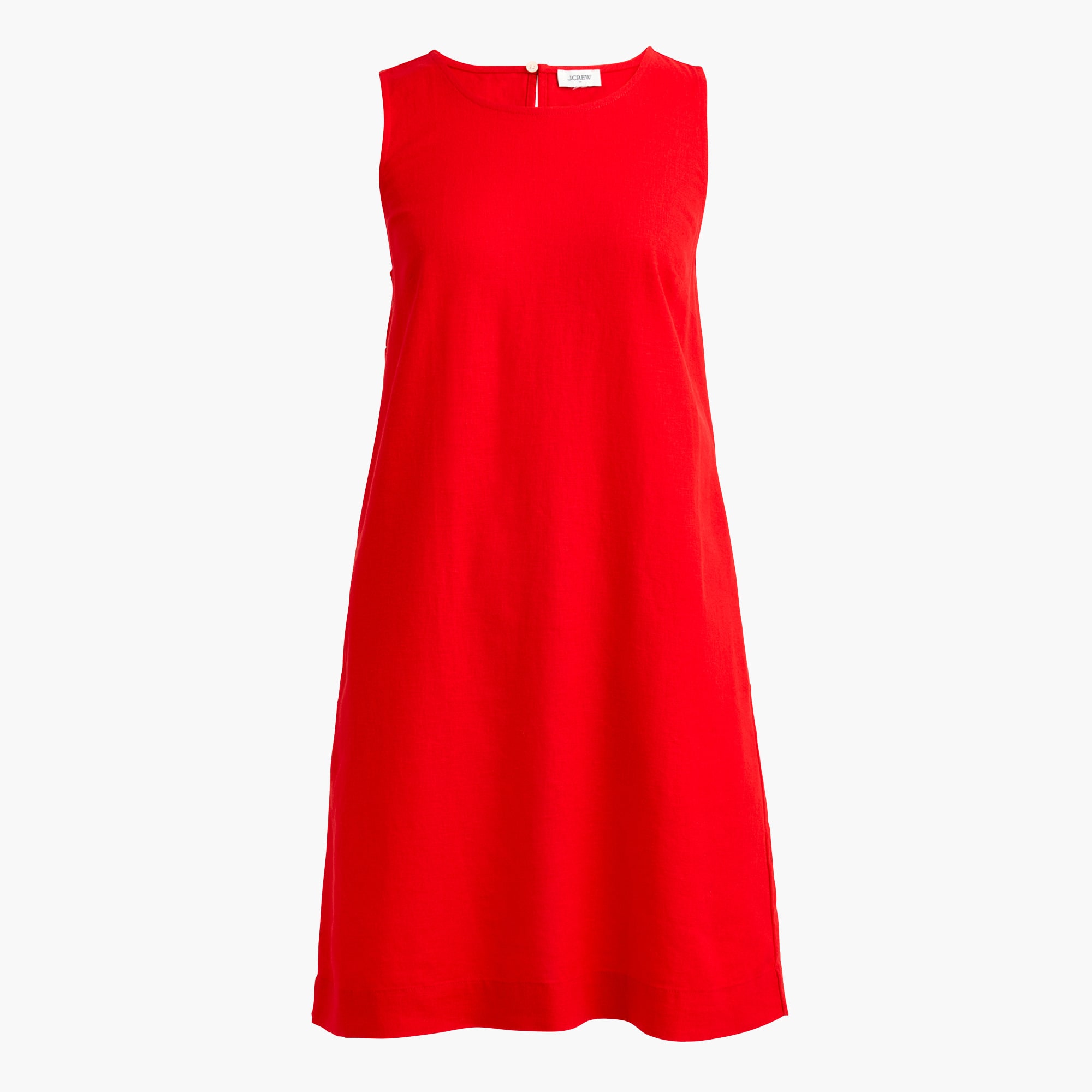 Linen-blend sleeveless mini dress