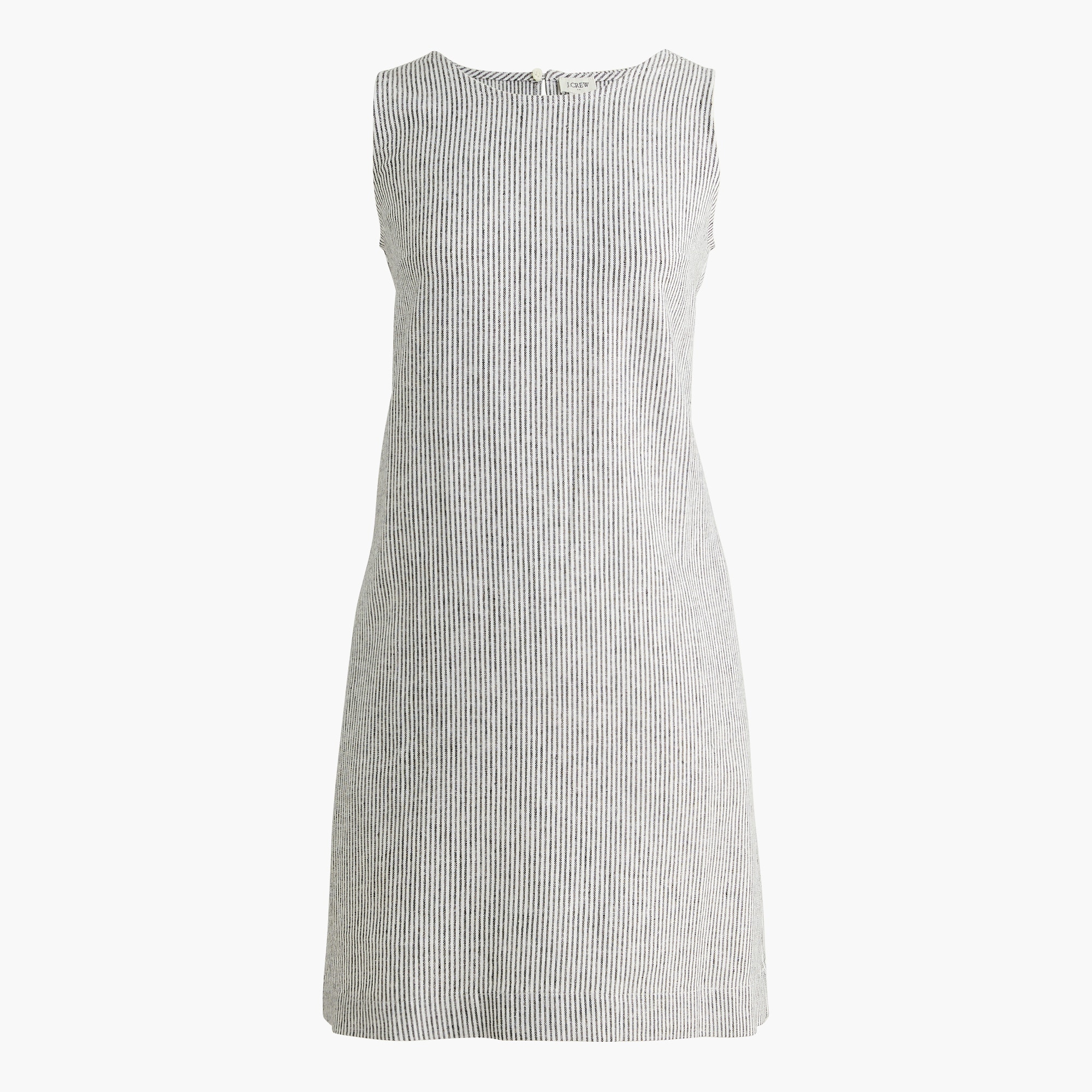 striped linen-blend sleeveless mini dress for women