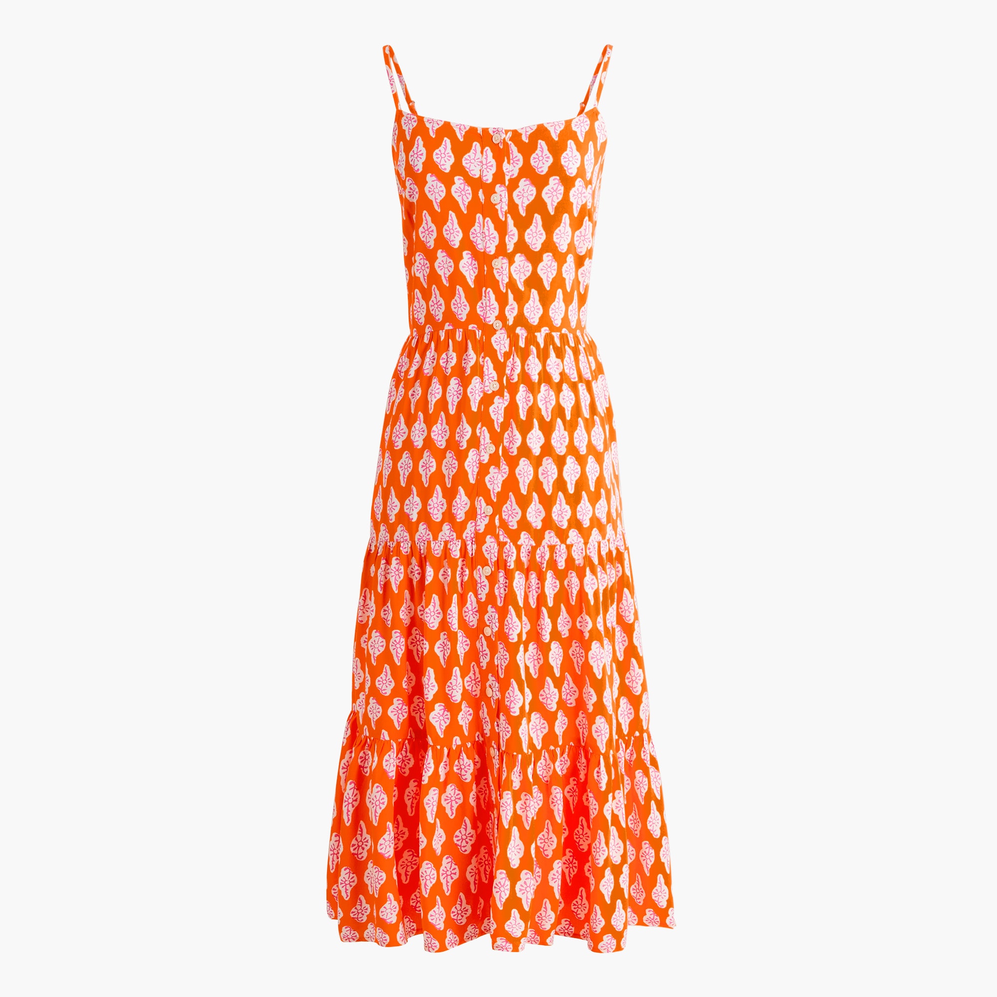  Strappy tiered midi dress