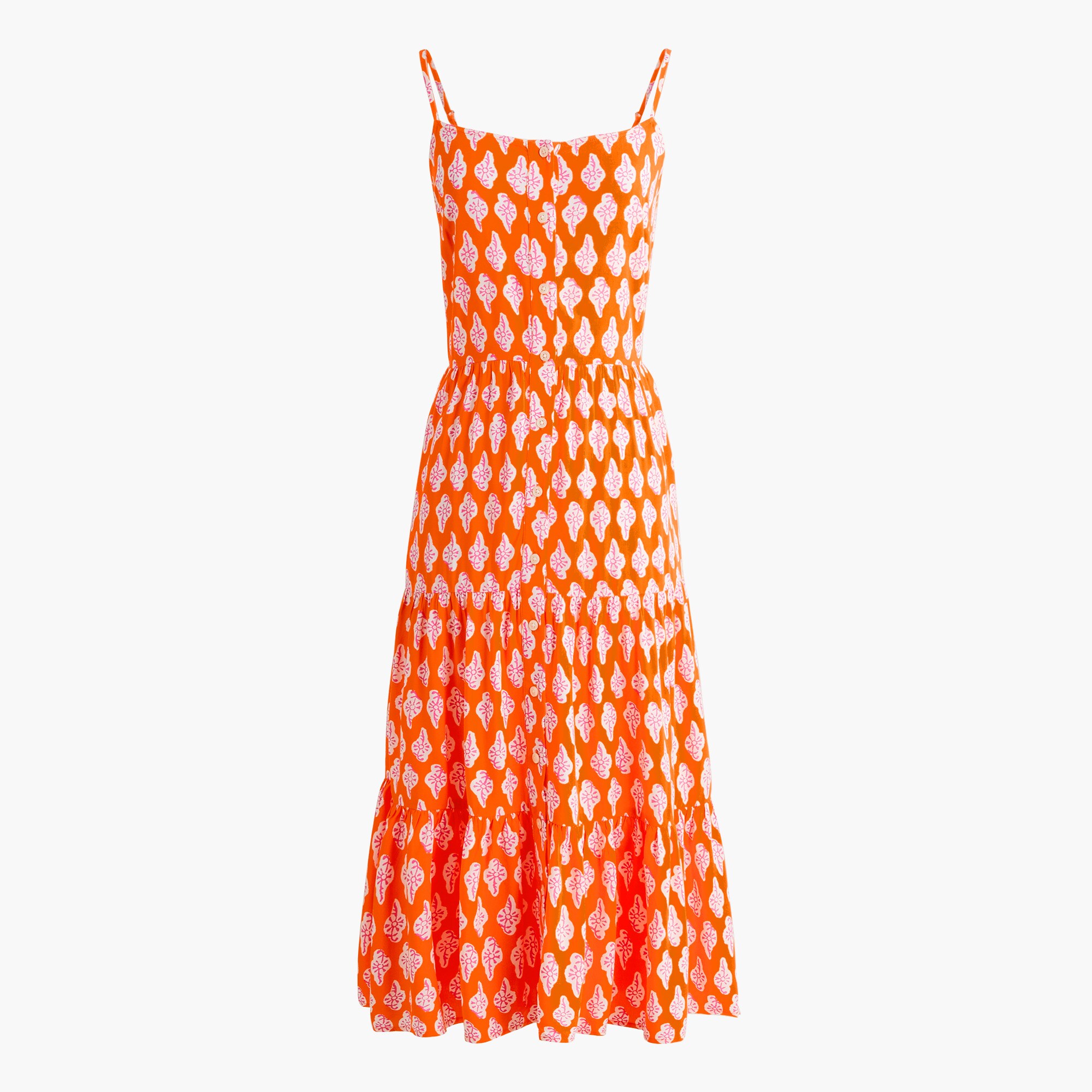 womens Strappy tiered midi dress
