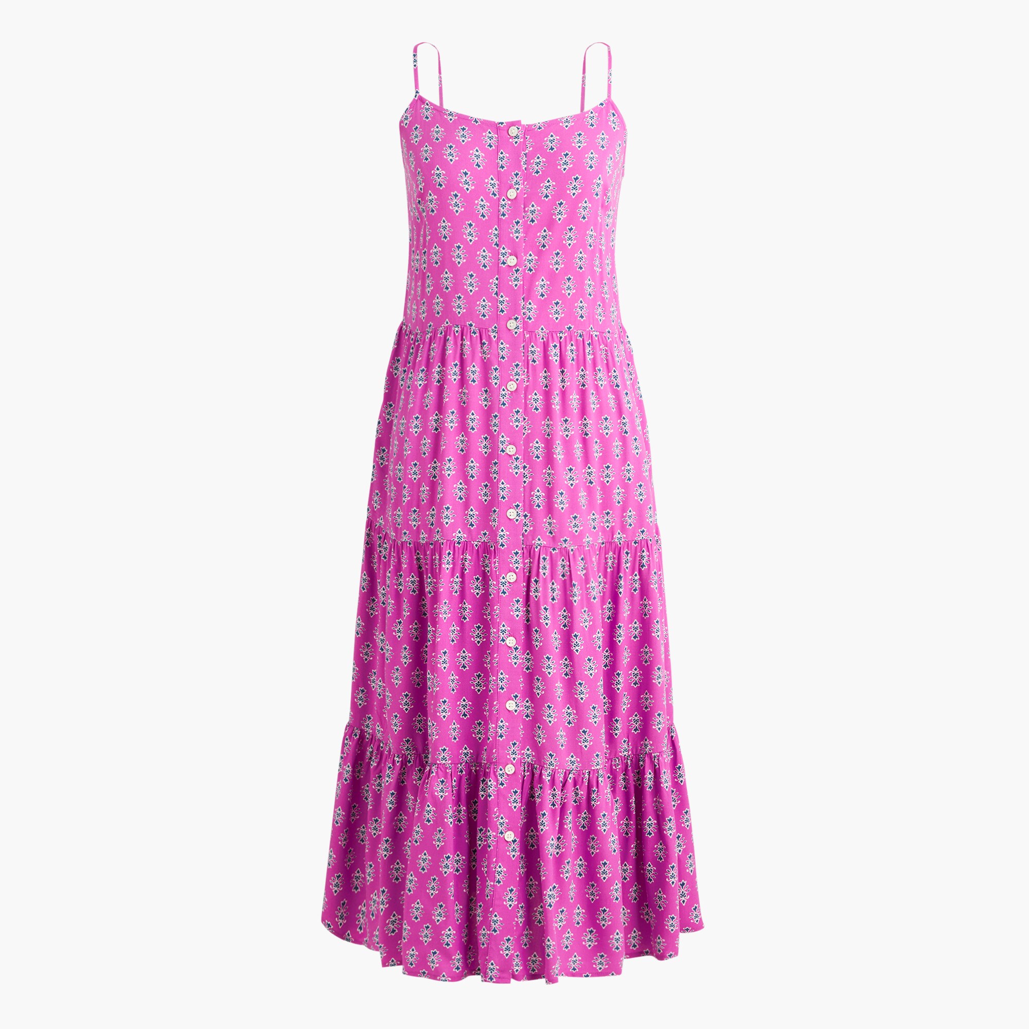open lace back dress Kind Hearted Floral Tiered Midi Dress L / Pink main image 0