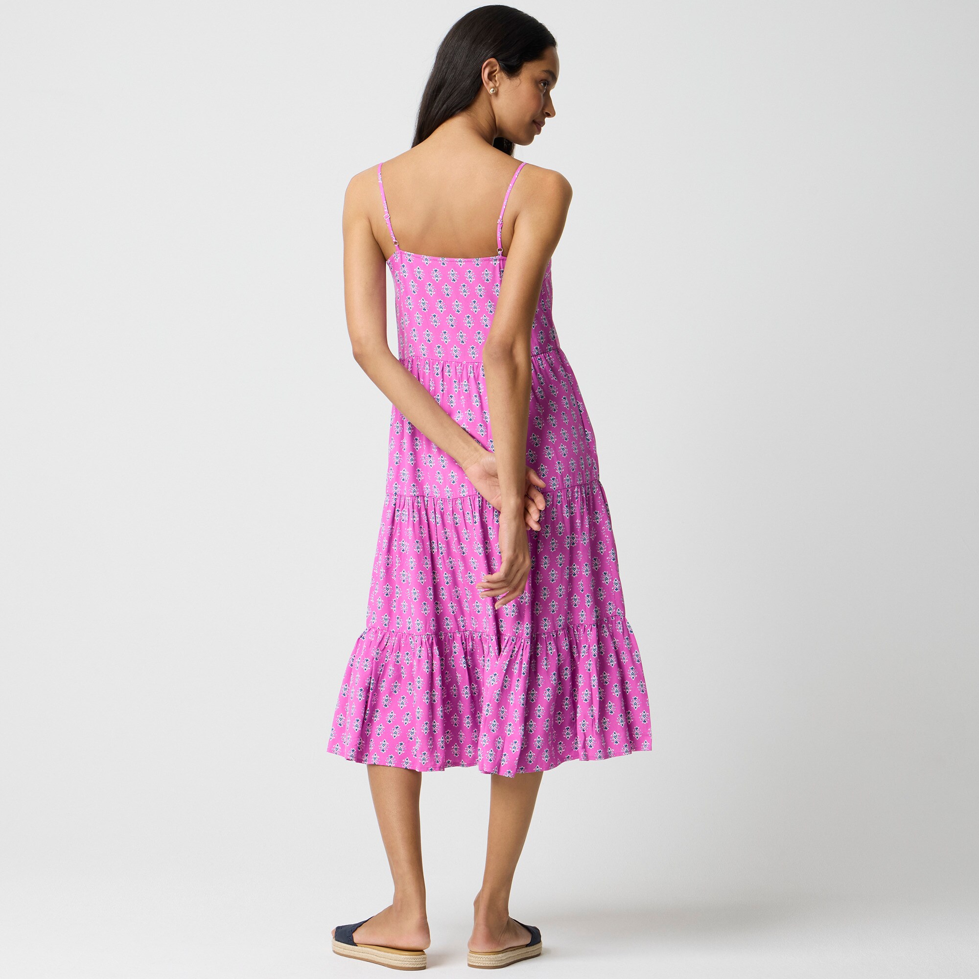 Strappy tiered midi dress