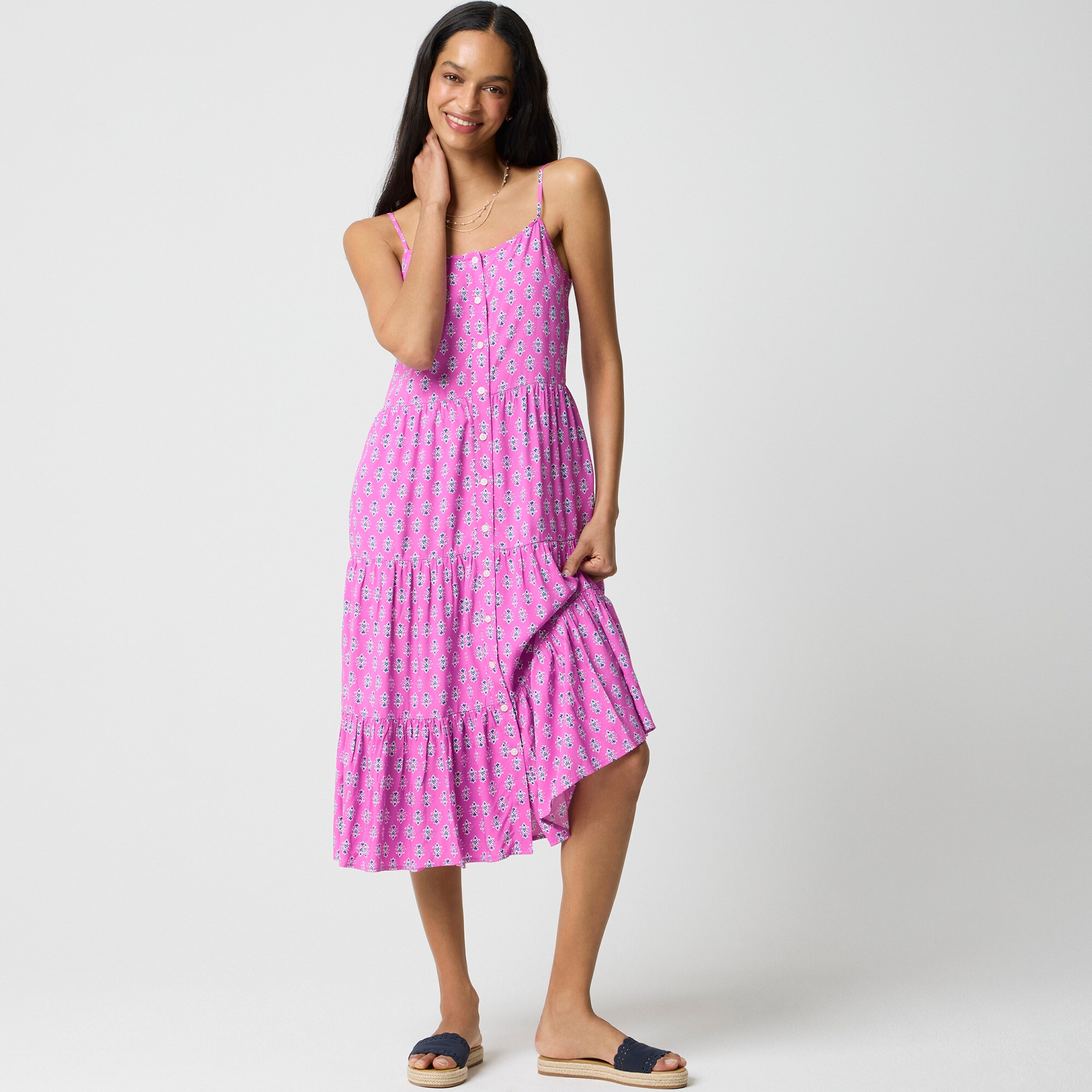  Petite strappy tiered midi dress
