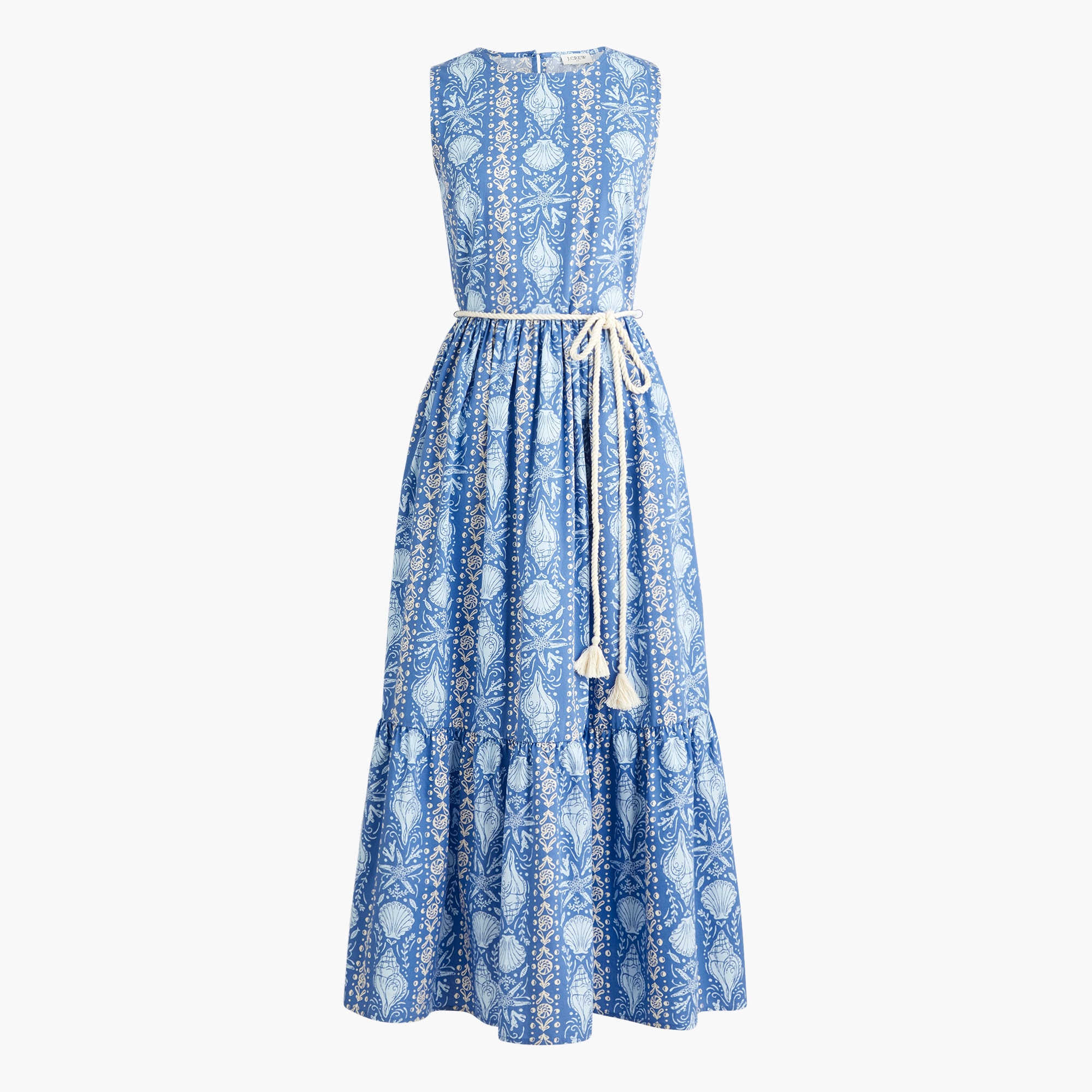tiered rope belt midi dress for women