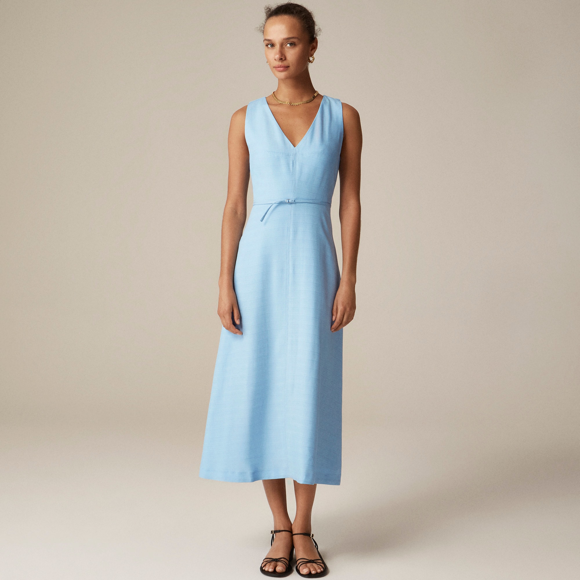 womens Mathilde V-neck dress in luster canvas