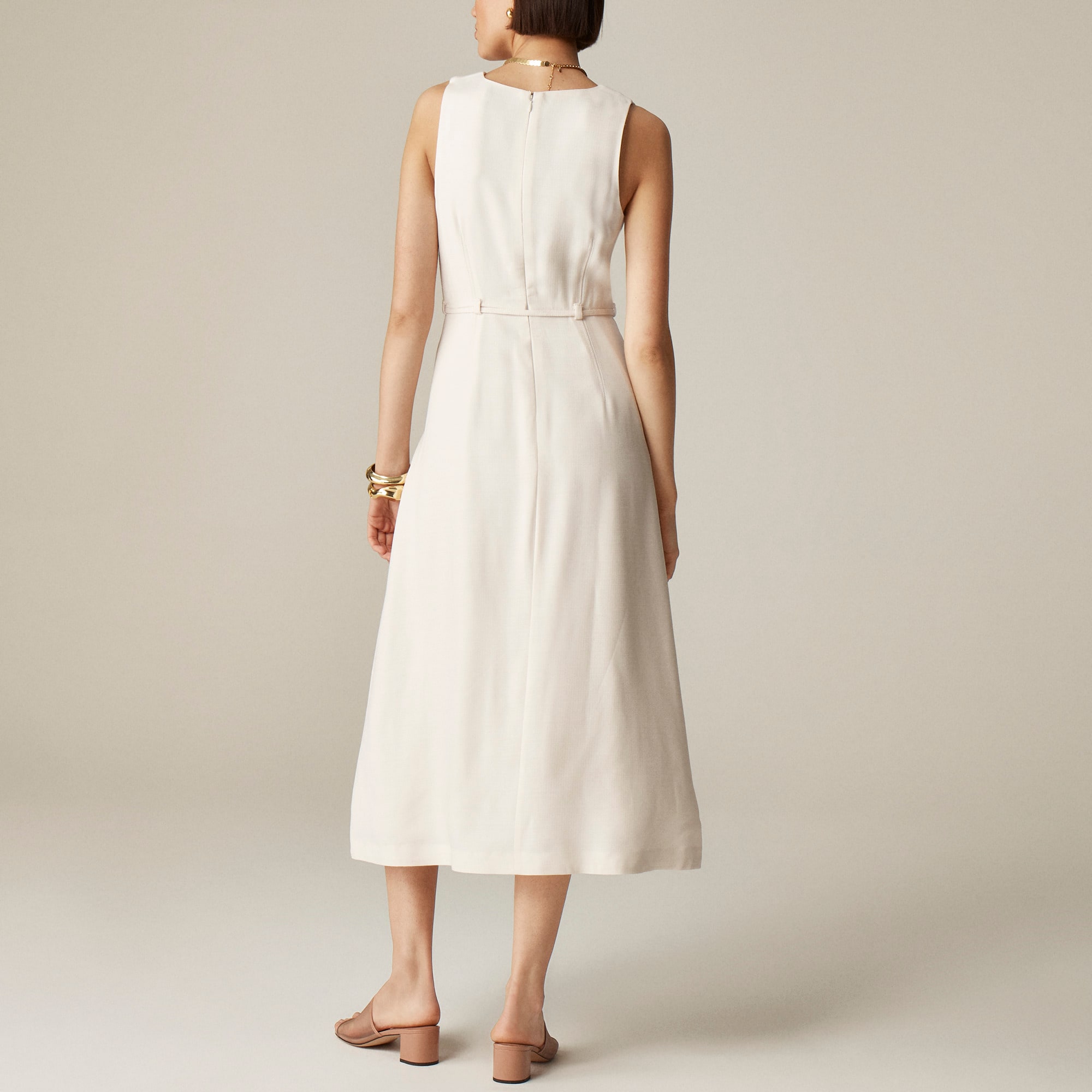 womens Mathilde V-neck dress in luster canvas