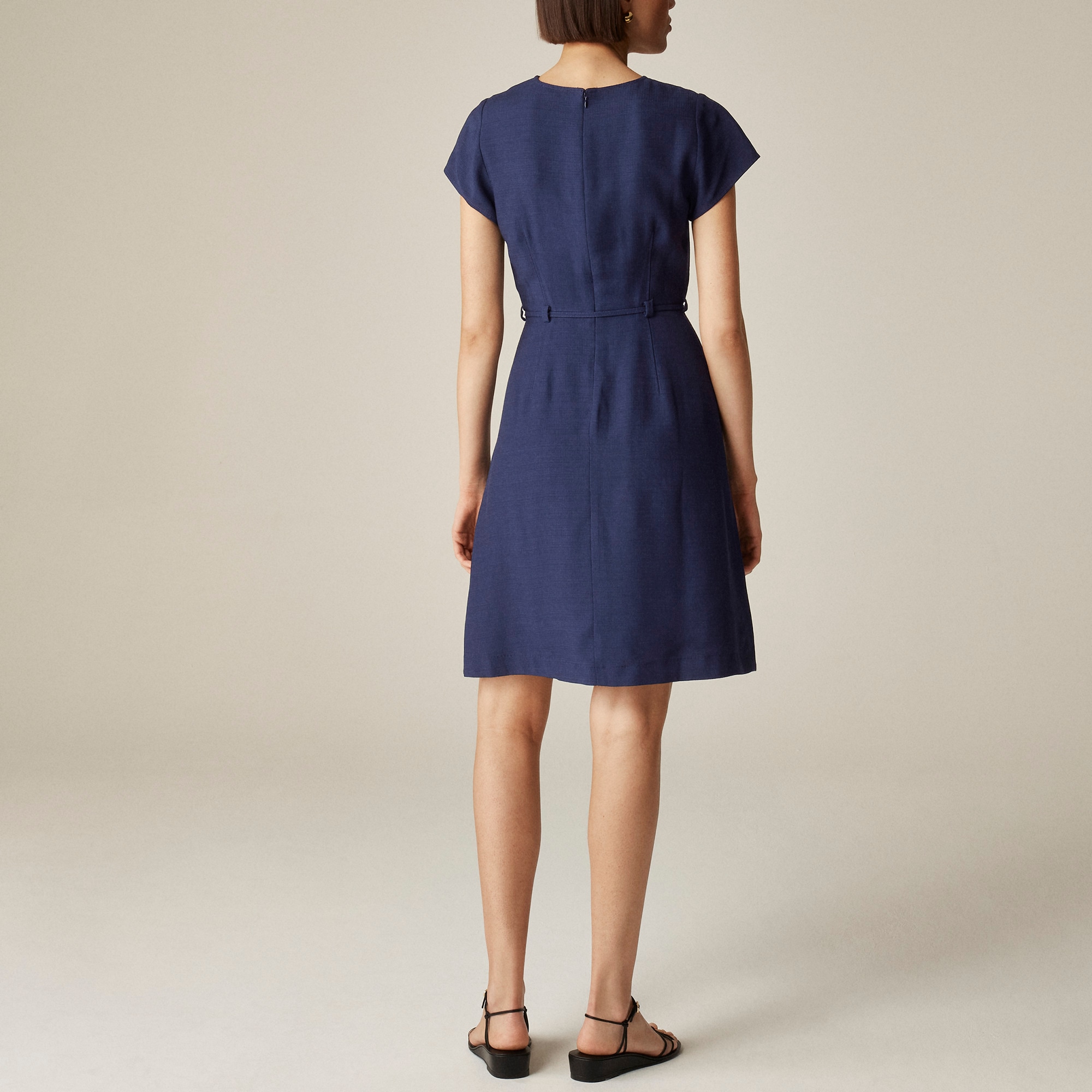womens Mathilde cap-sleeve dress in luster canvas