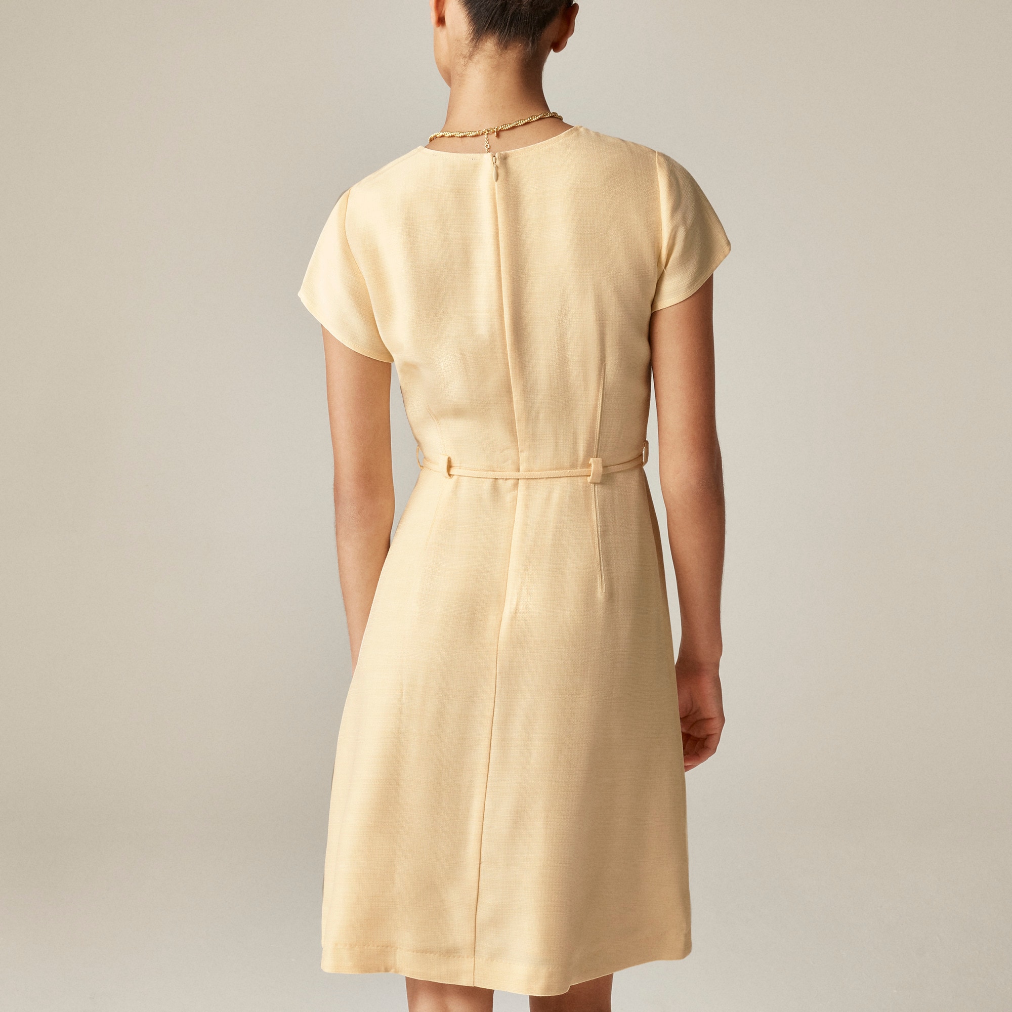 womens Mathilde cap-sleeve dress in luster canvas