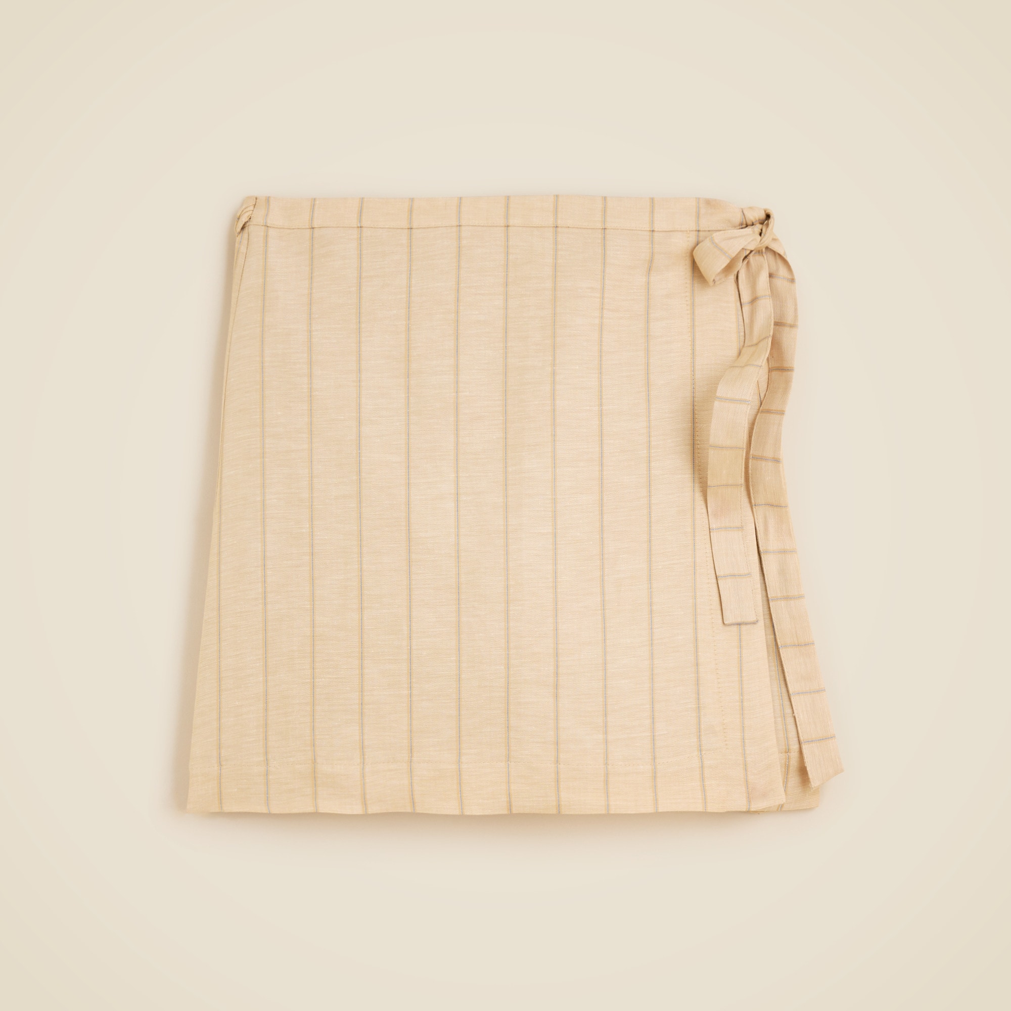 womens Wrap skirt in striped linen blend