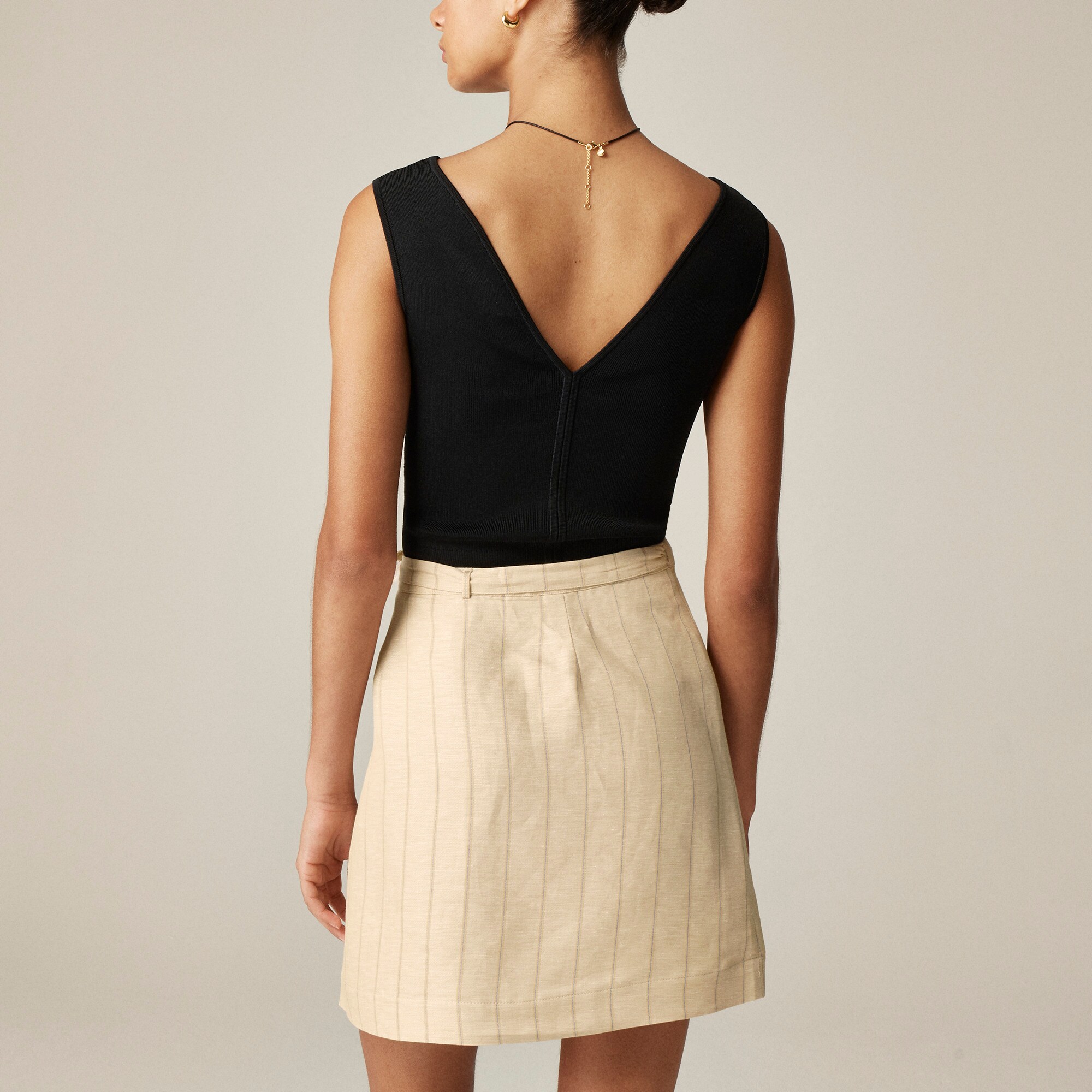 Wrap Skirt In Striped Linen Blend For Women | J.Crew